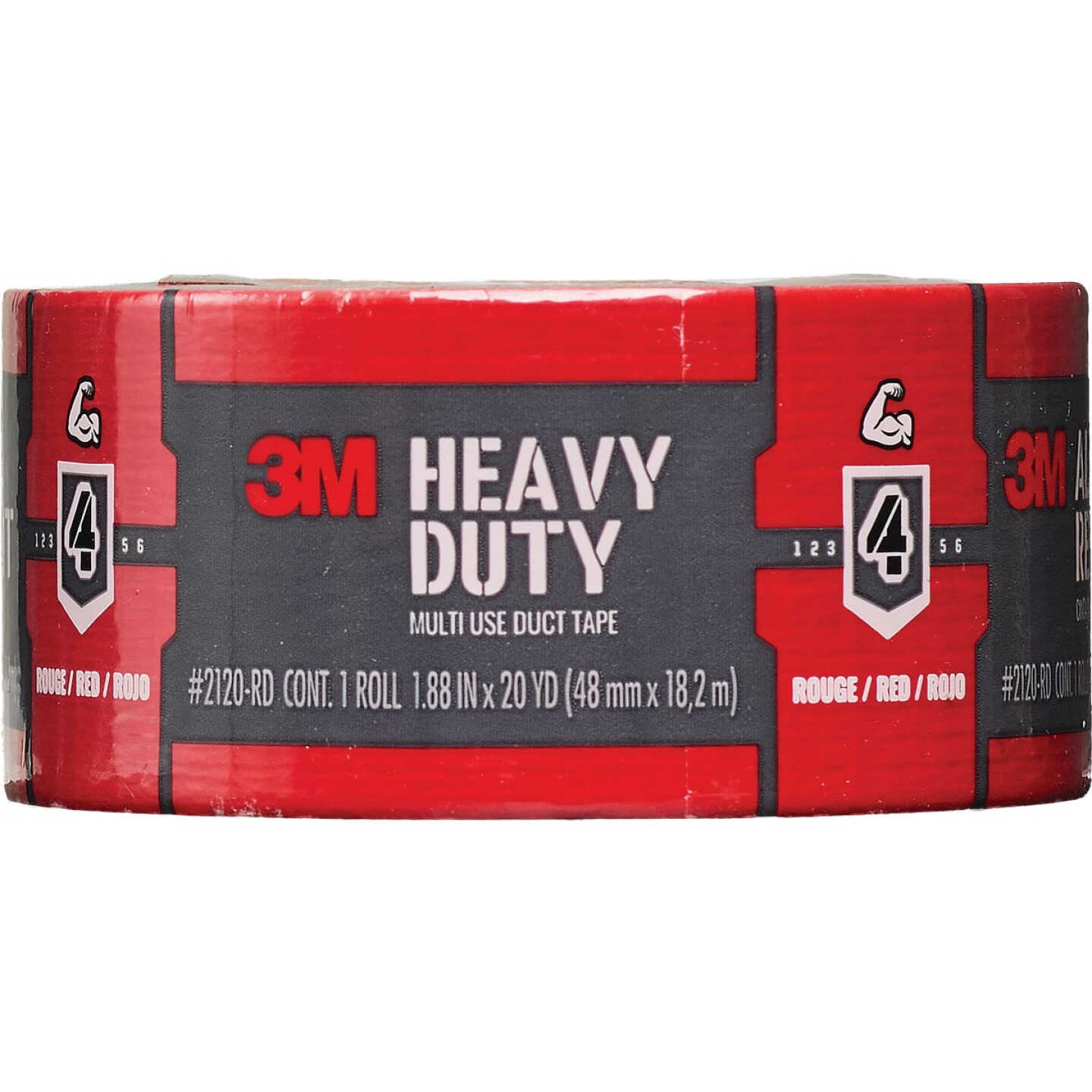 3M 1.88 In. x 20 Yd. Red Heavy Duty Duct Tape Image 2