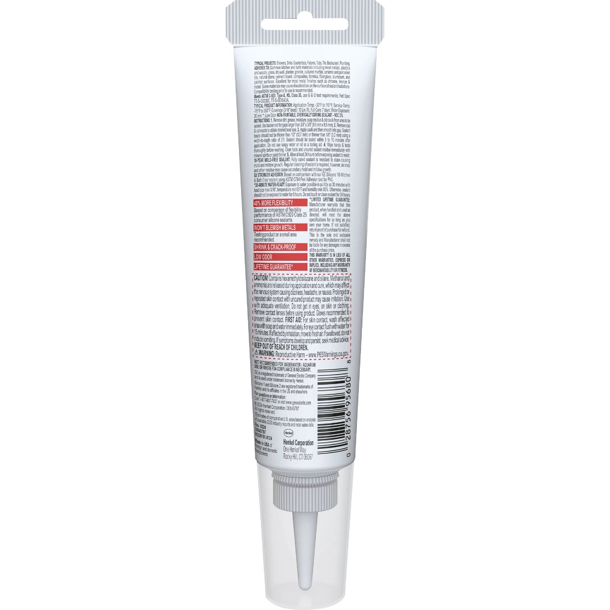 GE Advanced Silicone Kitchen & Bath Sealant, Almond, 2.8  Oz. Tube Image 6