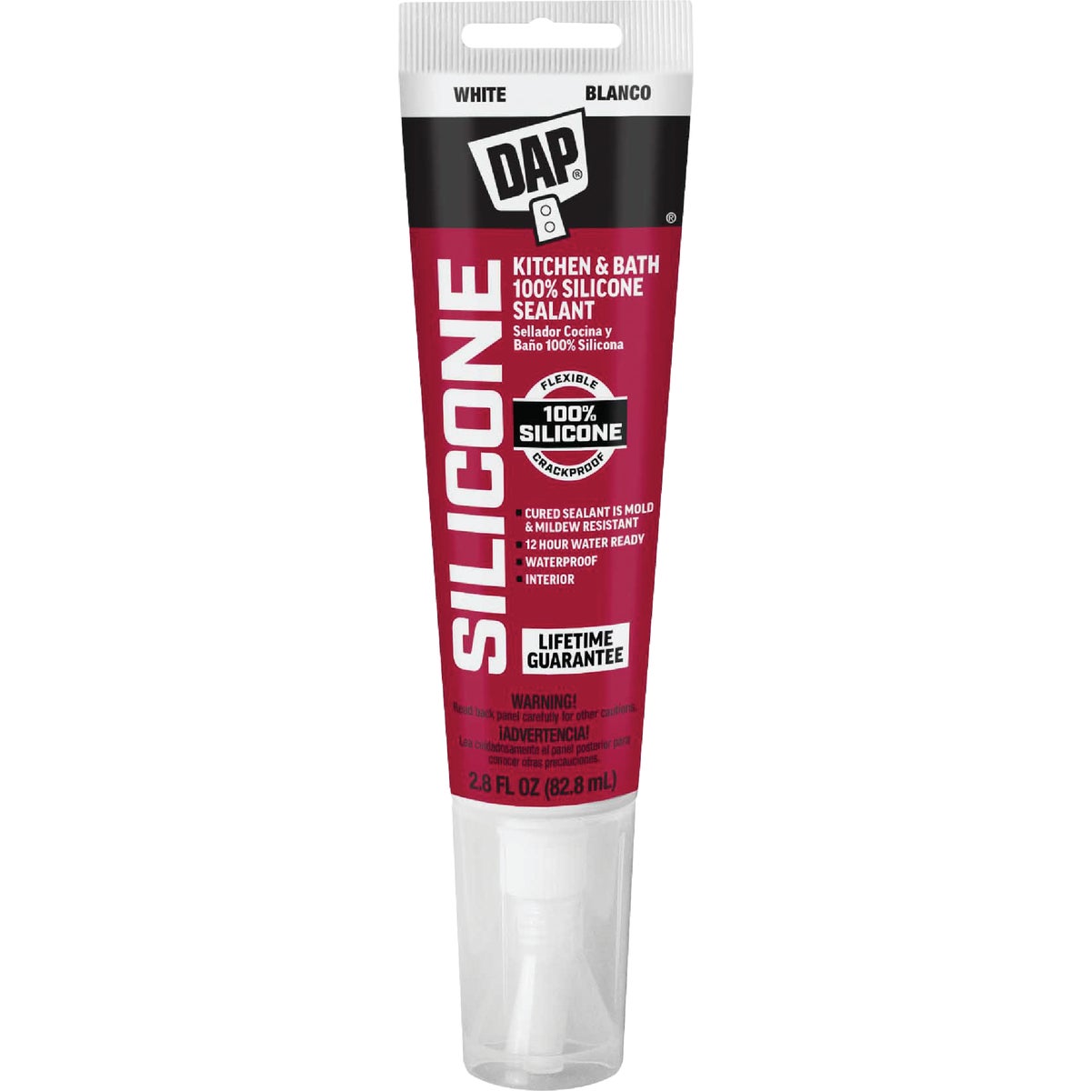 Dap 2.8 Oz. Kitchen & Bath 100% Silicone Rubber Sealant, White