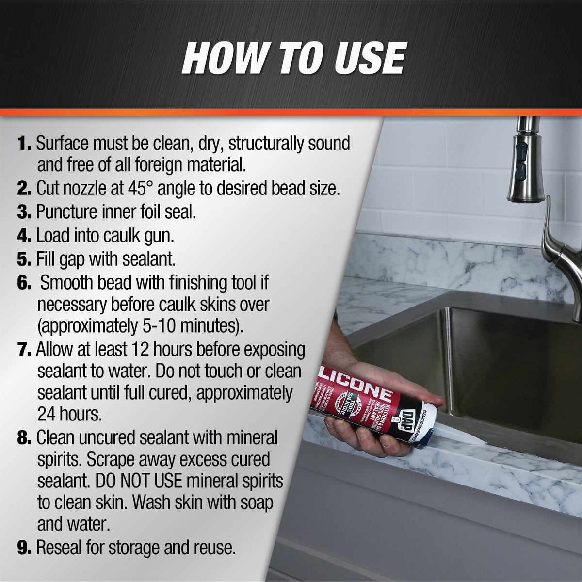 DAP 9.8 Oz. Kitchen And Bath 100% Silicone Sealant, White Image 3