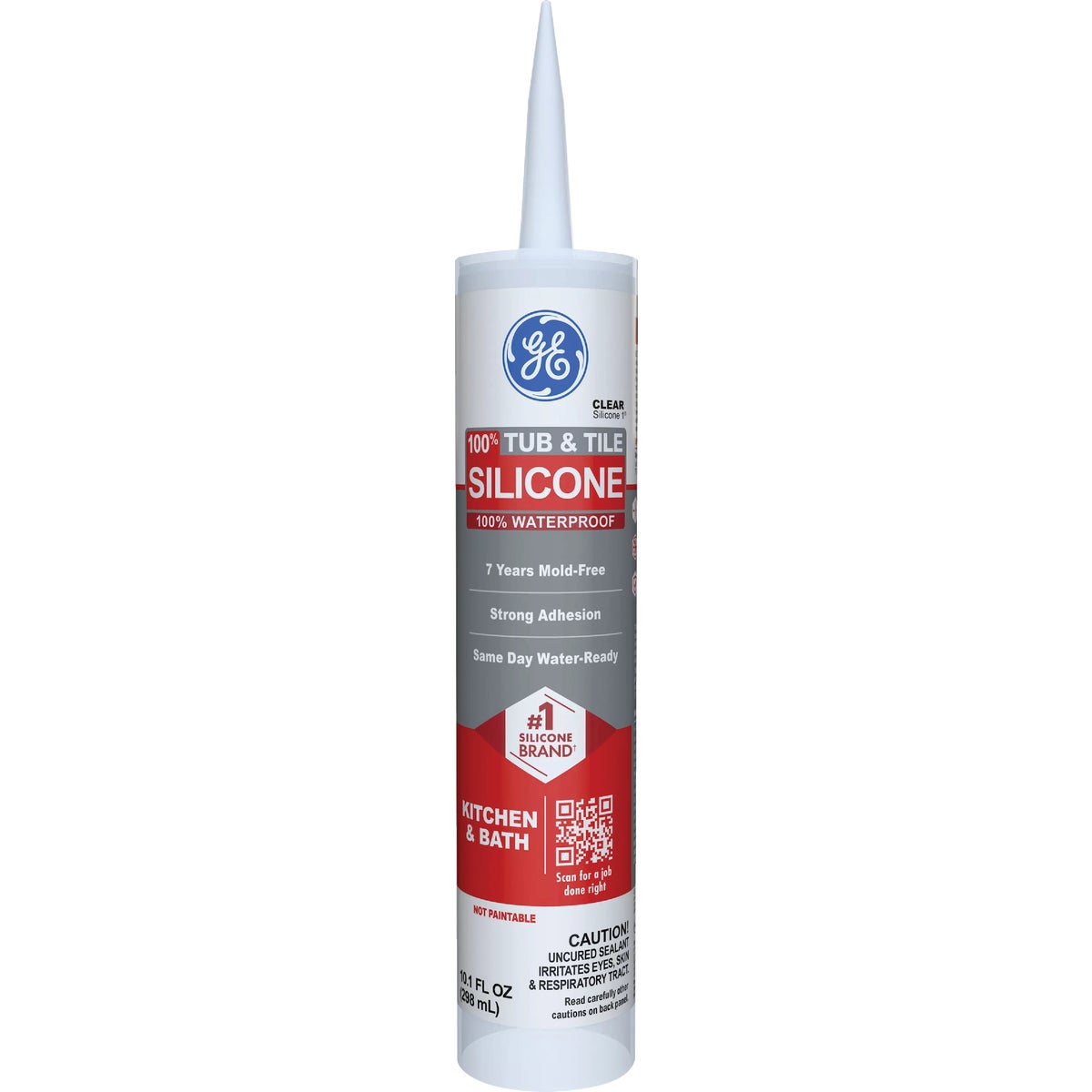 GE Silicone 1 Tub & Tile, Clear, 10.1  Oz. Cartridge
