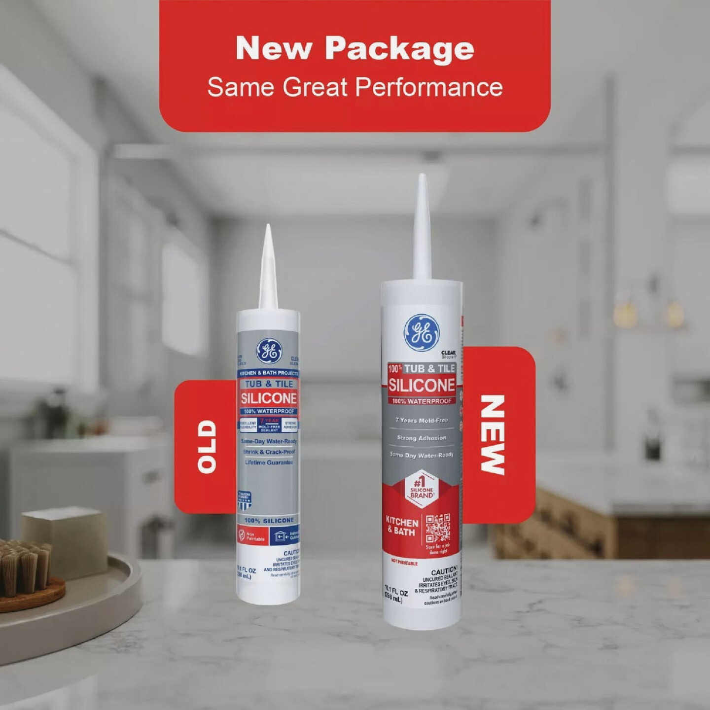GE Silicone 1 Tub & Tile, Clear, 10.1 Oz. Cartridge Image 2