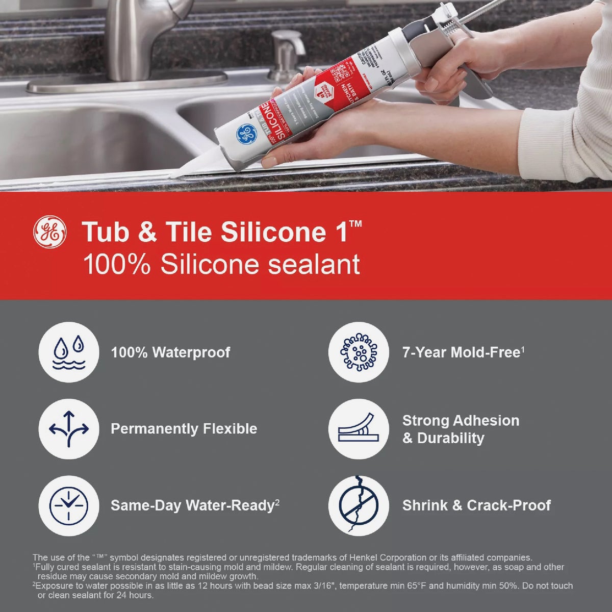 GE Silicone 1 Tub & Tile, Clear, 10.1  Oz. Cartridge Image 4