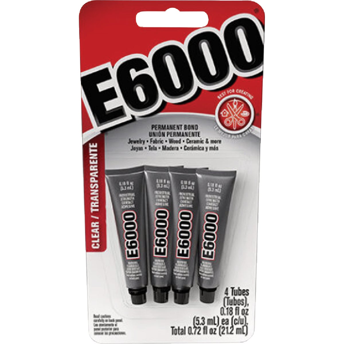 E6000 0.18 Oz. Industrial Strength Clear Craft Adhesive (4-Pack)