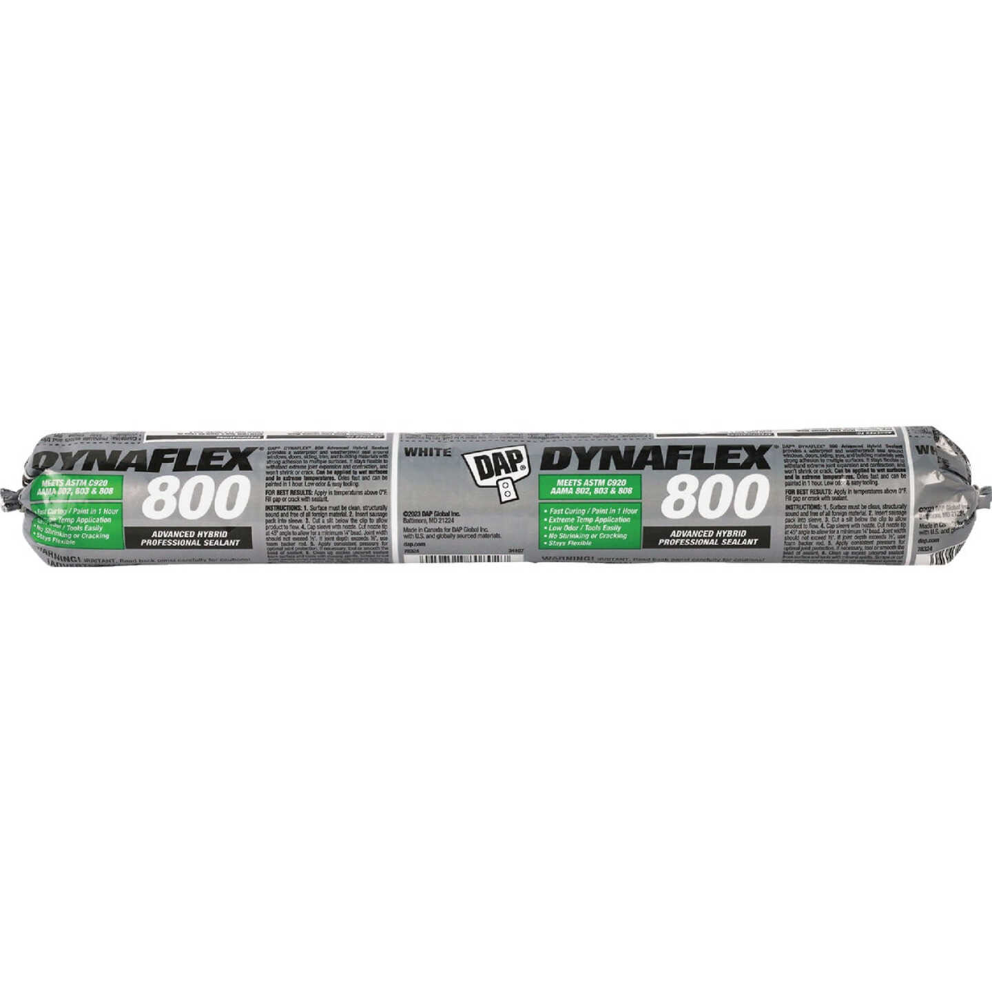 DAP Dynaflex 800 20.3 Oz. Sausage Pack Advanced Window, Door, Siding, & Trim Polymer Sealant - White Image 1