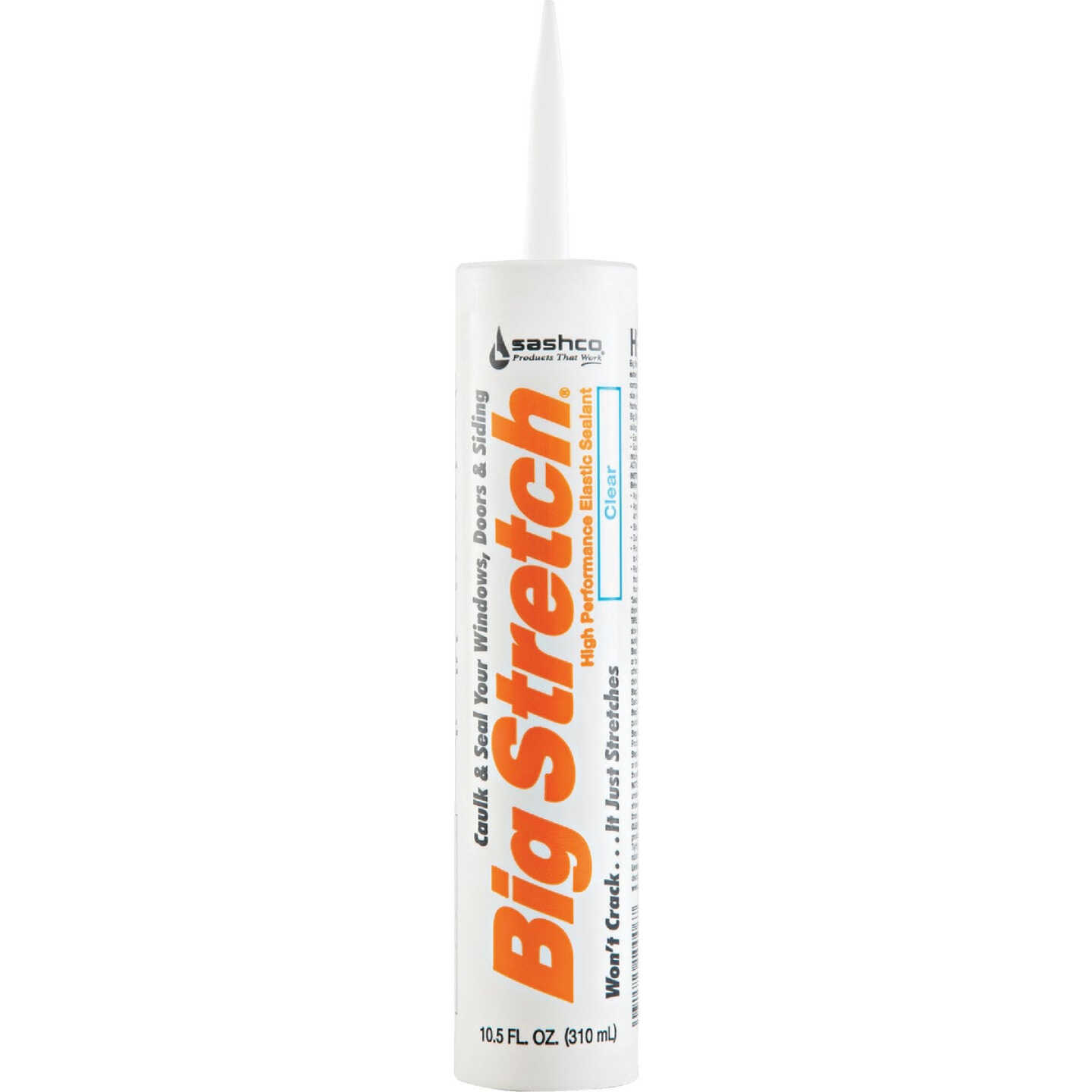 Sashco Big Stretch 10.5 Oz. Acrylic Elastomeric Caulk, Clear Image 1