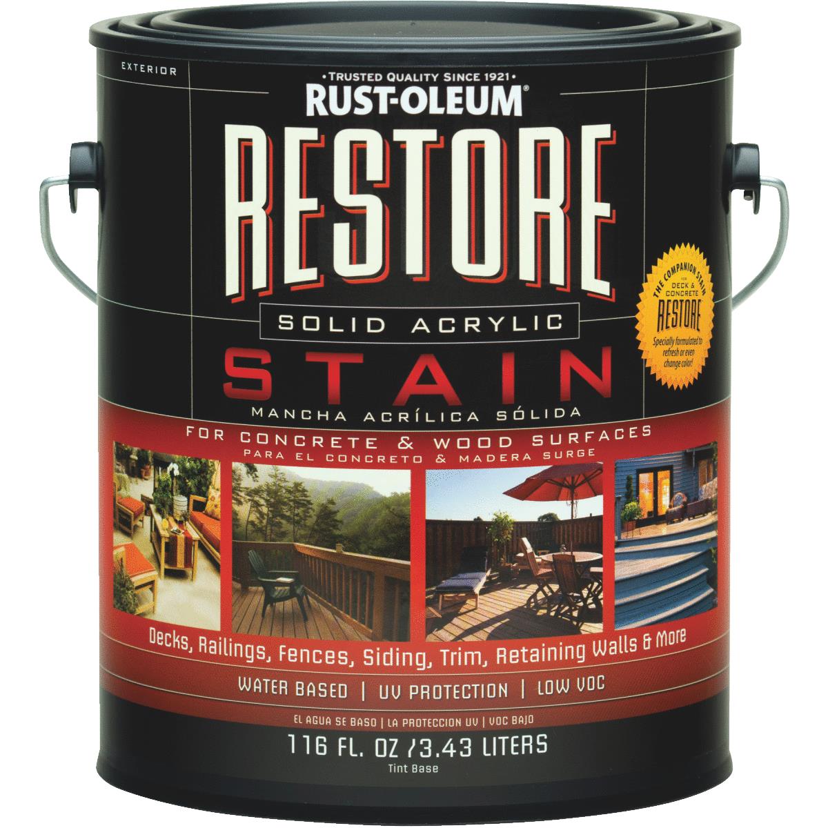 Rust-Oleum Restore Solid Concrete & Wood Exterior Stain, Tint Base, 1 Gal.