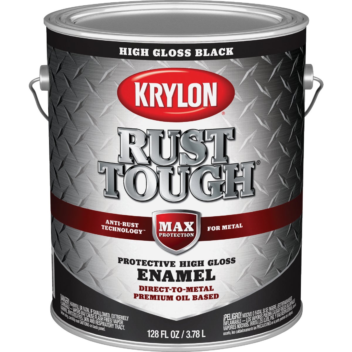 Krylon Rust Tough DTM Oil-Based Gloss Rust Control Enamel, Black, 1 Gal. Image 4