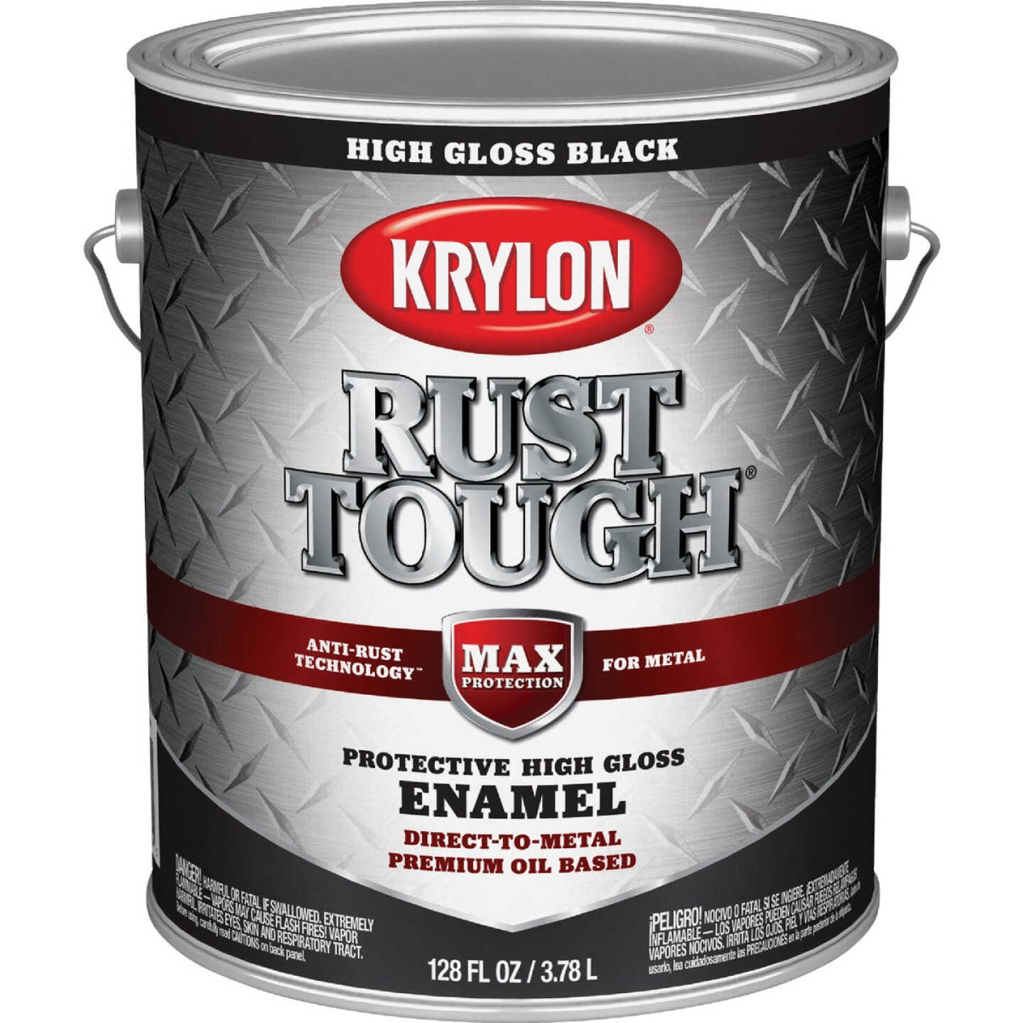 Krylon Rust Tough DTM Oil-Based Gloss Rust Control Enamel, Black, 1 Gal. Image 4