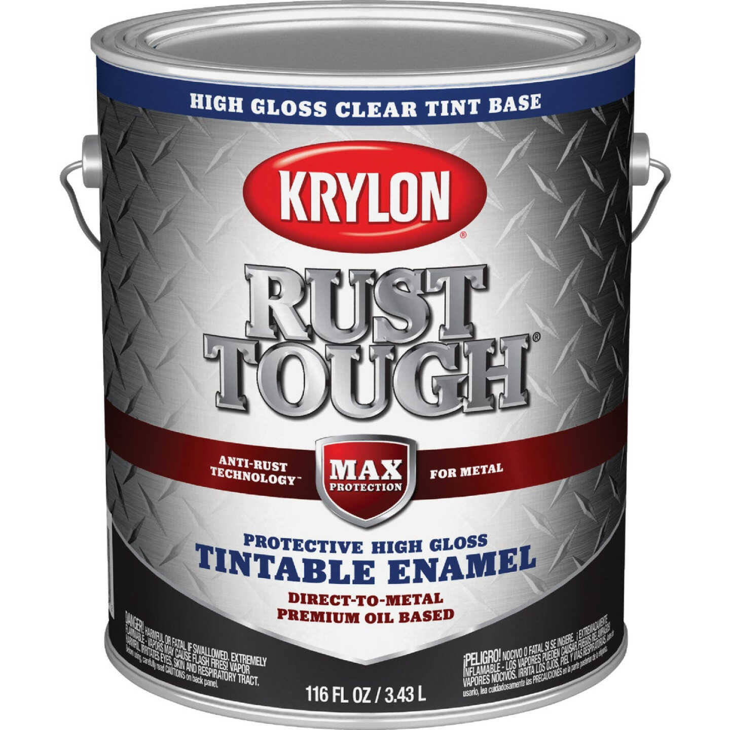 Krylon Rust Tough DTM Oil-Based Gloss Rust Control Enamel, Clear Base, 1 Gal. Image 1