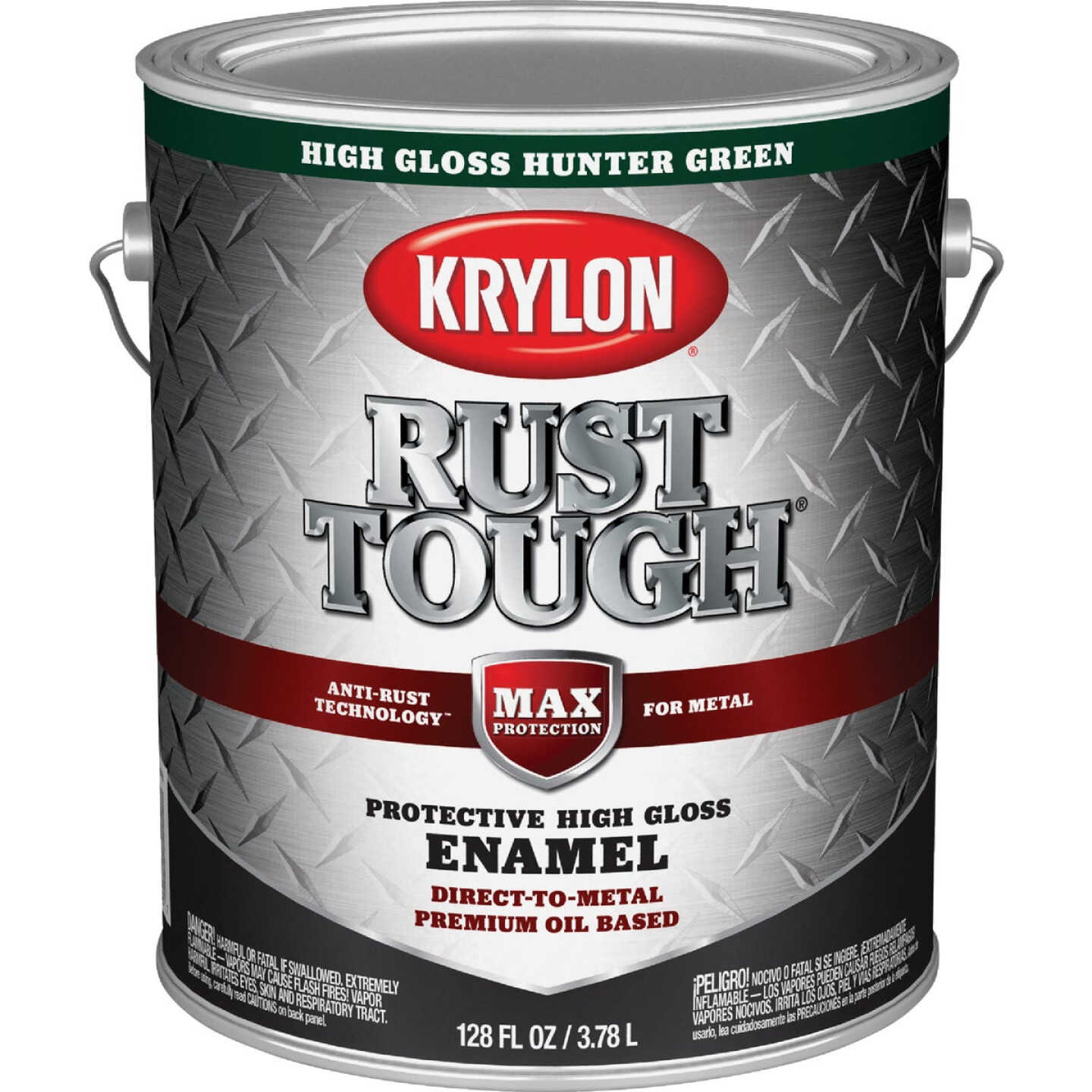 Krylon Rust Tough DTM Oil-Based Gloss Rust Control Enamel, Hunter Green, 1 Gal. Image 1