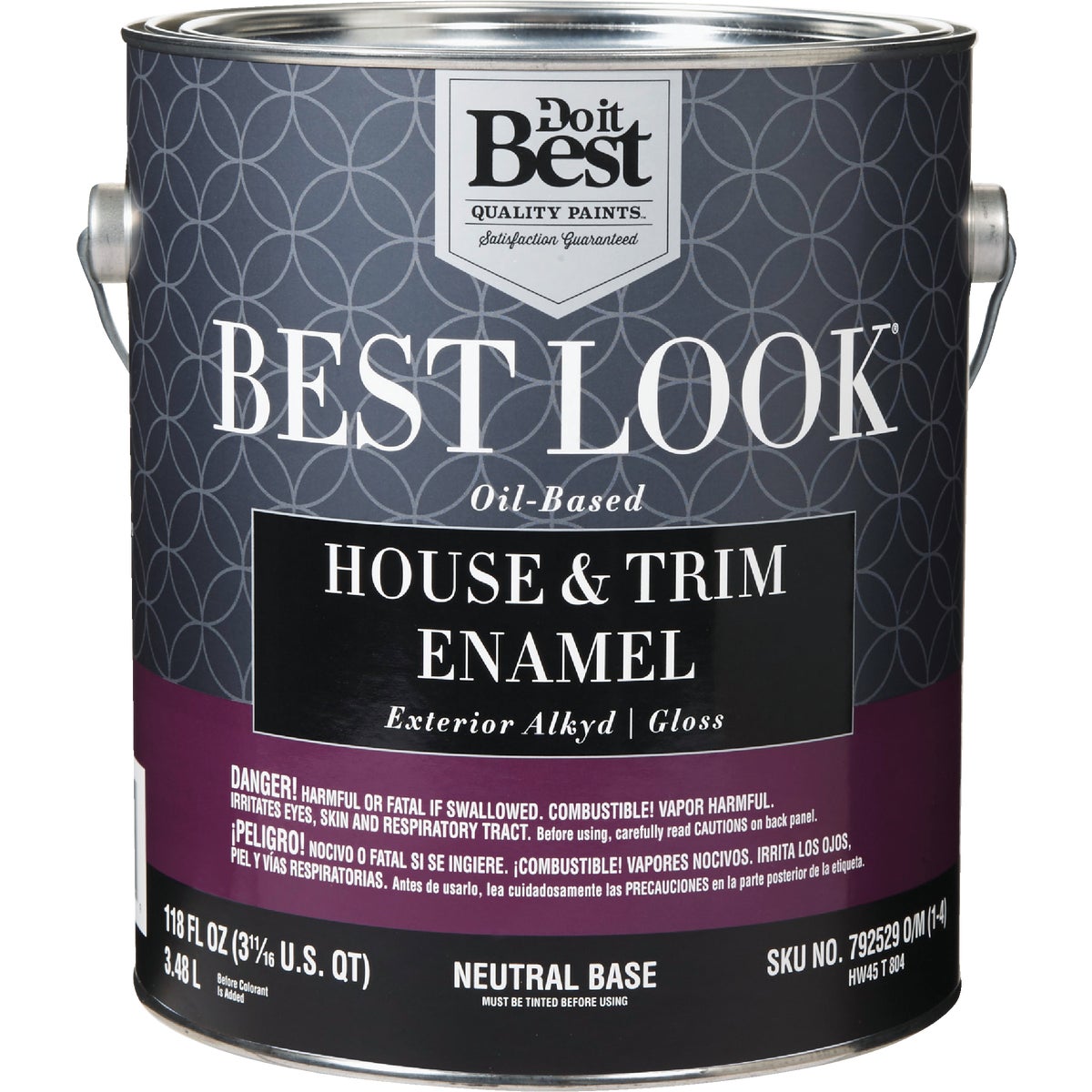 Best Look Oil-Based Alkyd Gloss Exterior House & Trim Enamel Paint, Neutral Base, 1 Gal. Image 1