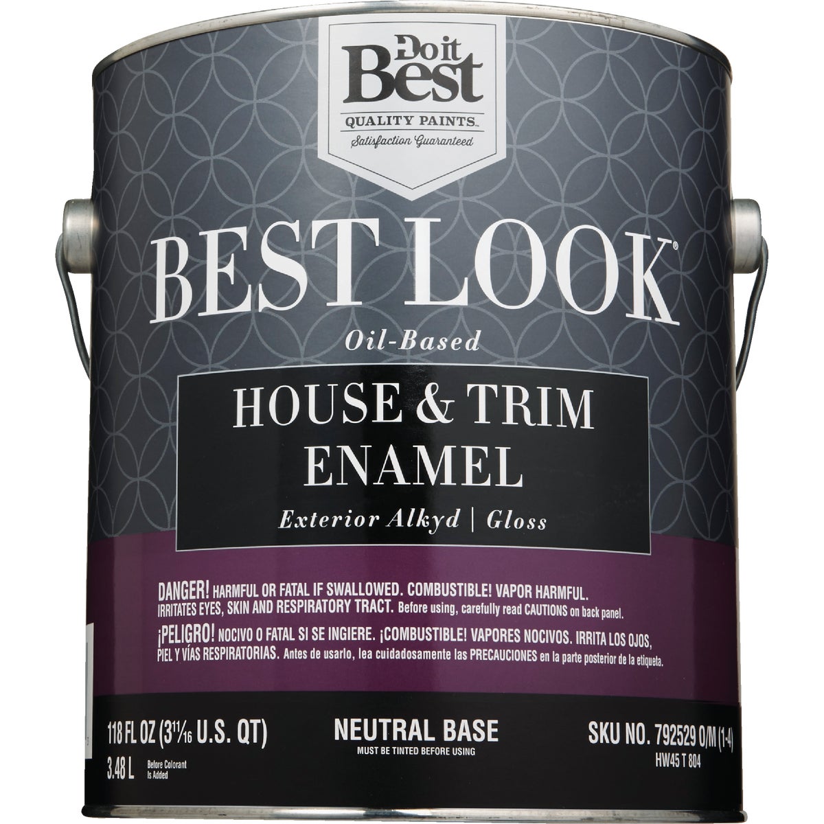 Best Look Oil-Based Alkyd Gloss Exterior House & Trim Enamel Paint, Neutral Base, 1 Gal. Image 2