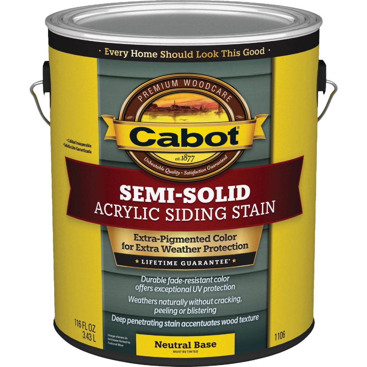 Cabot Semi-Solid Exterior Stain, 1106 Neutral Base, 1 Gal.