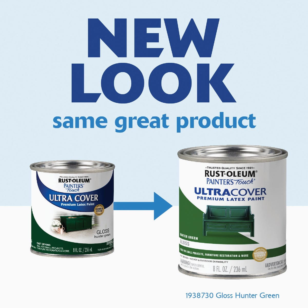 Rust-Oleum Painter's Touch 2X Ultra Cover Premium Latex Paint, Gloss Hunter Green, 1/2 Pt. Image 2