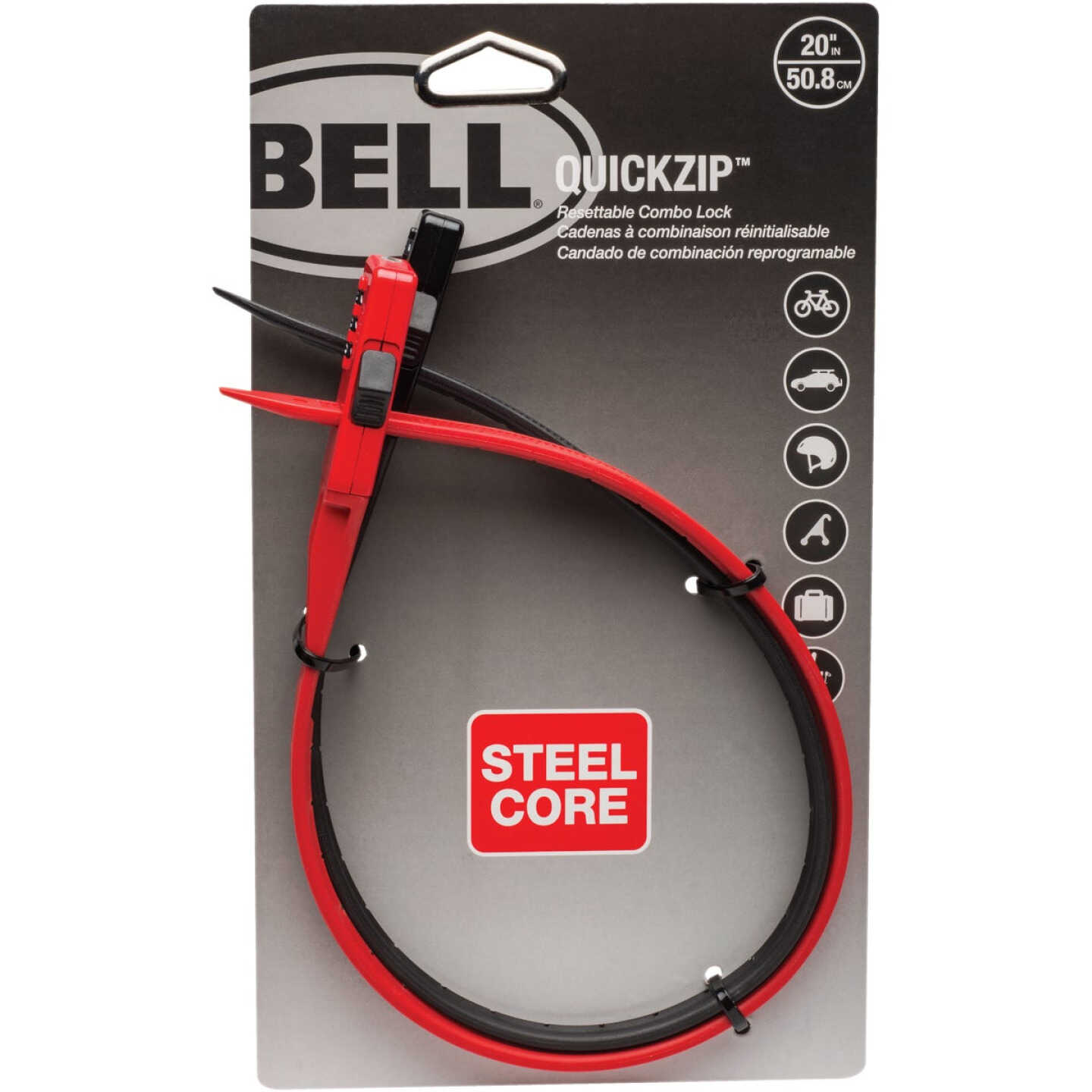 Bell QuickZip 20 In. x 4mm Resettable Combination Bicycle Lock (2-Pack) Image 1