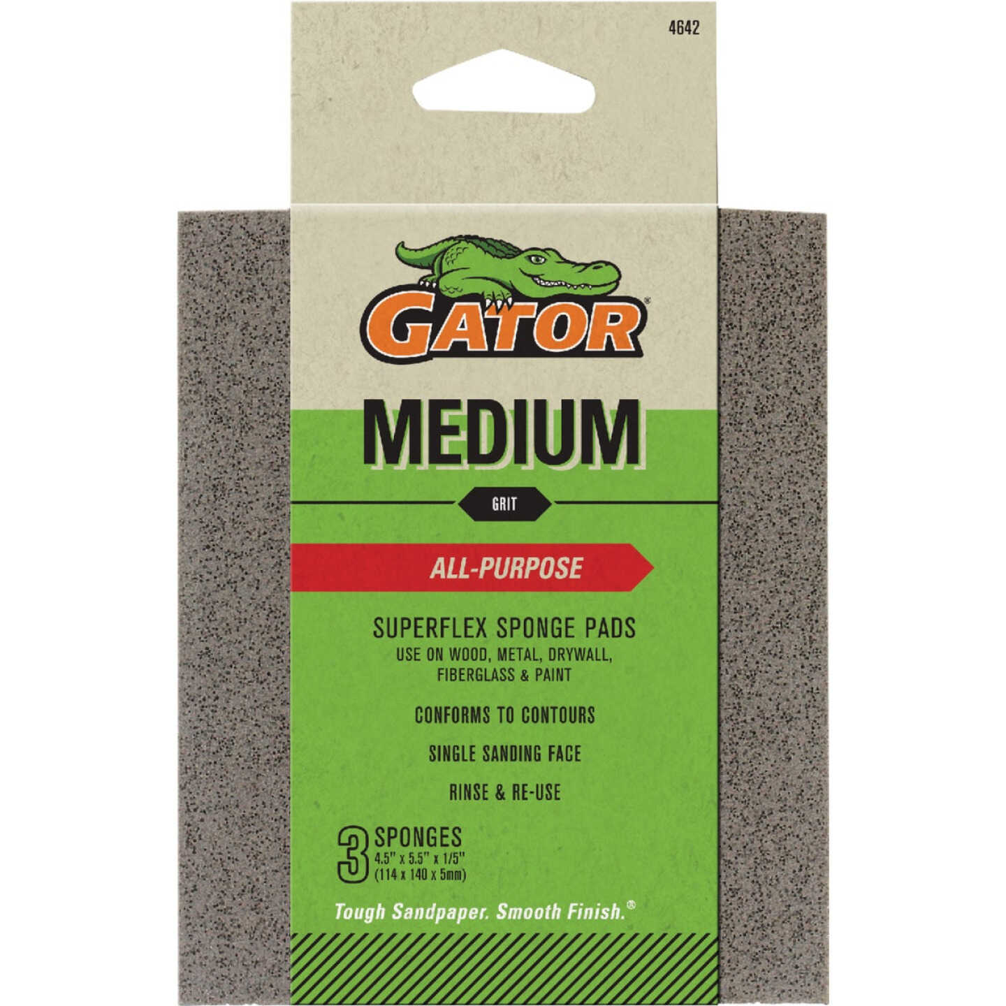 Gator Grit 4.5 In. x 5.5 In. 120-Grit Premium Sanding Pad (3-Pack) Image 1