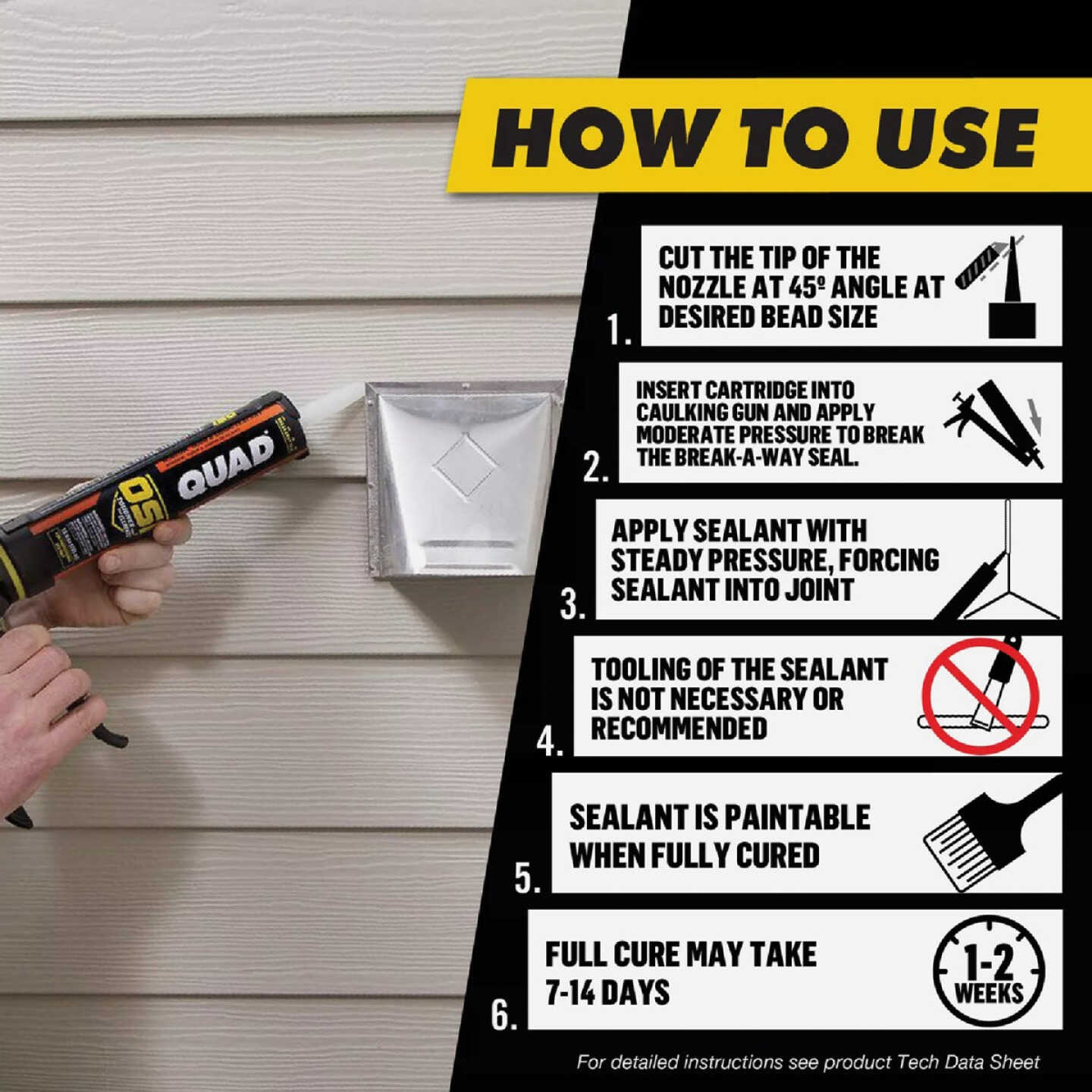 OSI QUAD 10 Oz. Window, Door & Siding Polymer Sealant, Black Image 4
