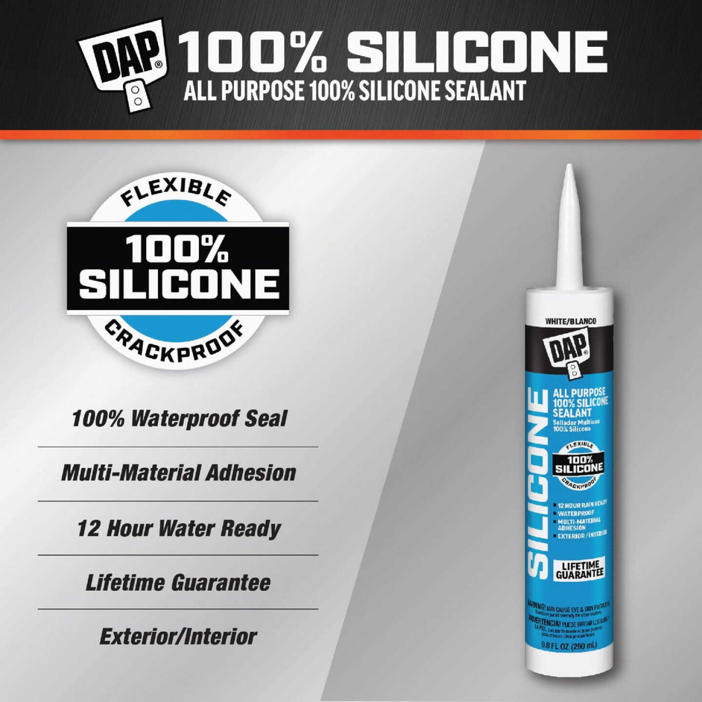 DAP 9.8 Oz. Window, Door & Siding Silicone Sealant, White Image 2