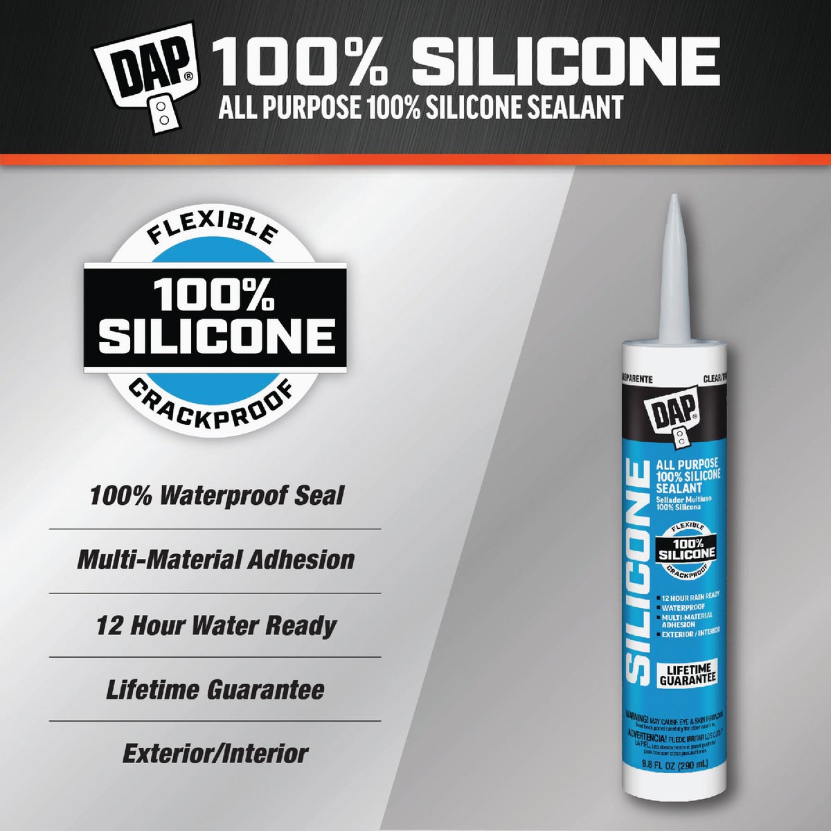 DAP 9.8 Oz. Window, Door & Siding Silicone Sealant, Clear Image 2