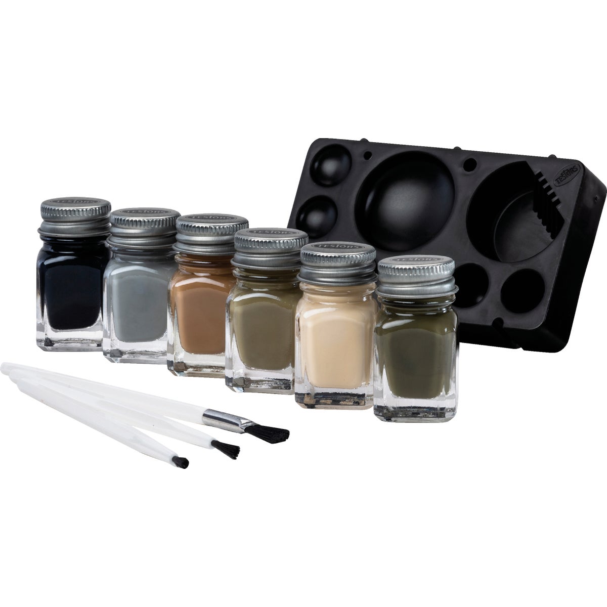 Testors Acrylic Paint Set (Black, Gray, Dark Tan, Olive, Green, Tan) Image 2