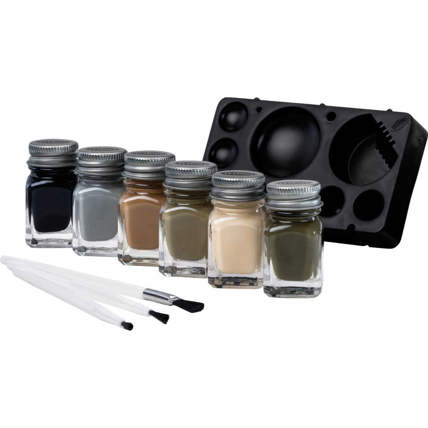 Testors Acrylic Paint Set (Black, Gray, Dark Tan, Olive, Green, Tan) Image 2