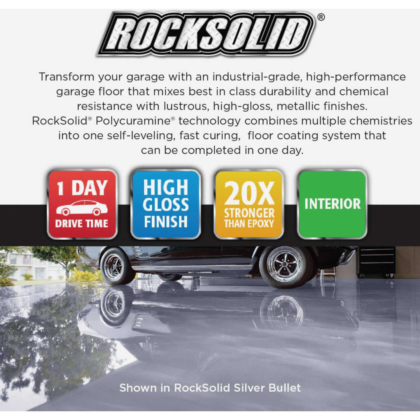 Rust-Oleum RockSolid Metallic Floor Coating Kit, Gunmetal, 70 Oz. Image 2