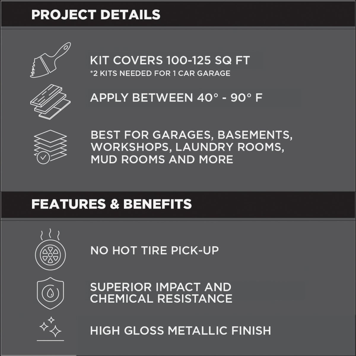 Rust-Oleum RockSolid Metallic Floor Coating Kit, Gunmetal, 70 Oz. Image 3