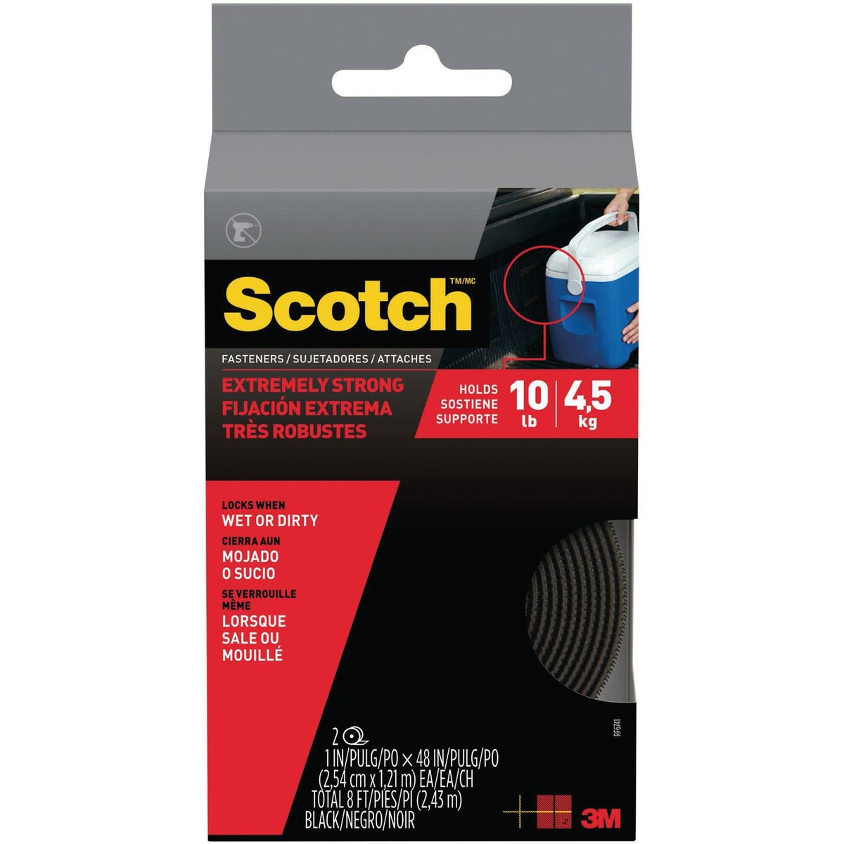 Scotch 1 In. x 4 Ft. Black Extreme Fasteners