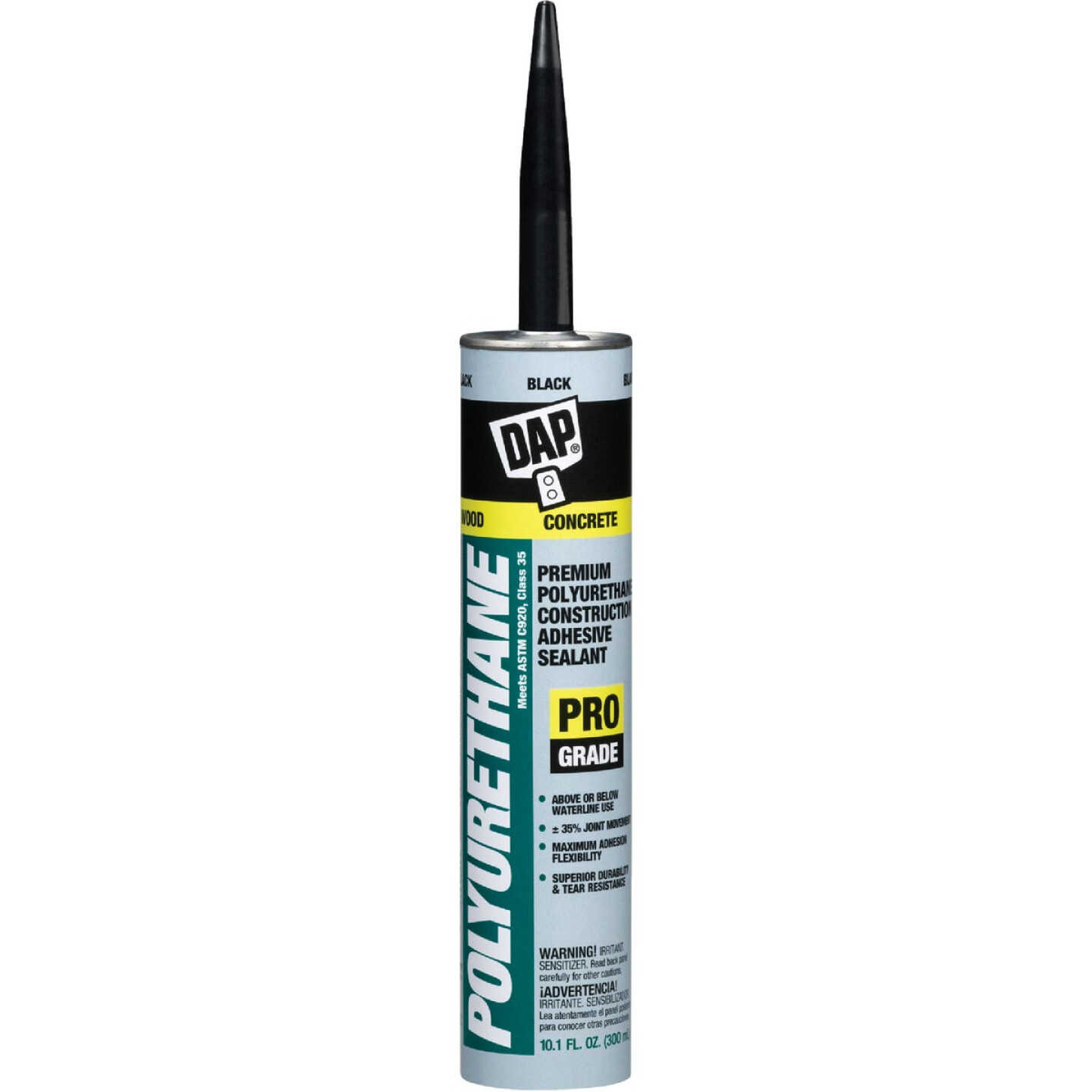 DAP 10.1 Oz. Premium Polyurethane Construction Adhesive Sealant, Black Image 1