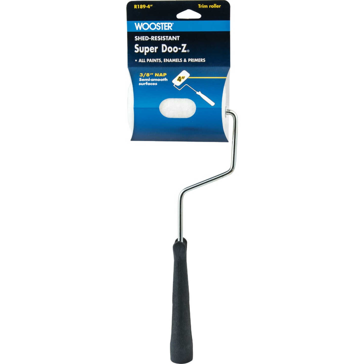 Wooster Super Doo-Z 4 In. Woven Paint Roller Cover & Frame Image 2