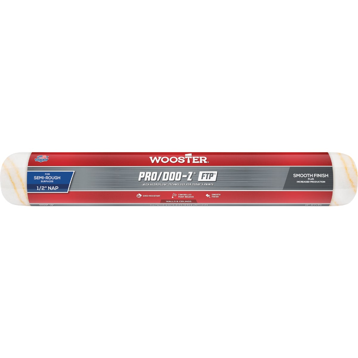 Wooster Pro/Doo-Z FTP 18 In. x 1/2 In. Woven Fabric Roller Cover Image 1