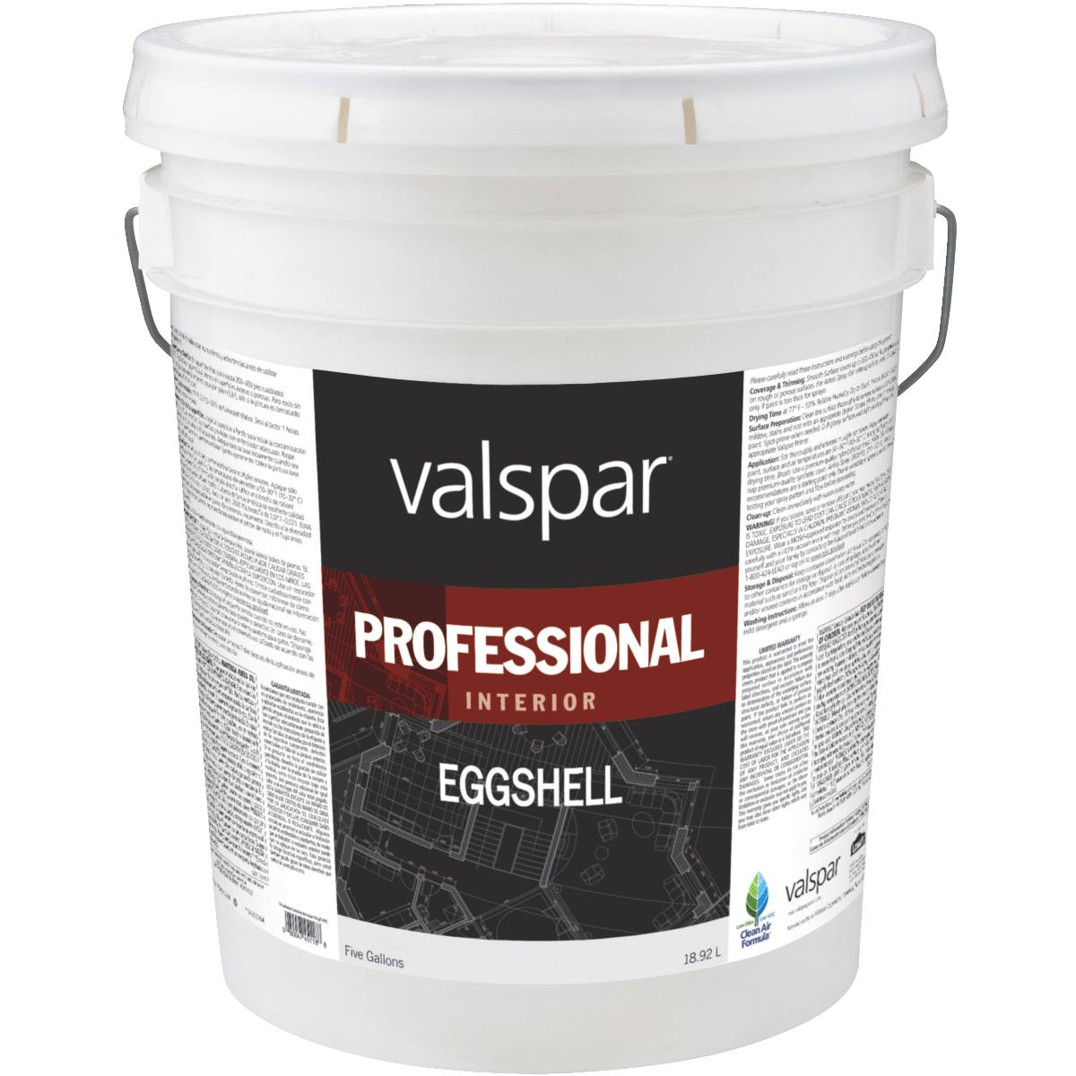 Valspar Professional Latex Eggshell Interior Wall Paint, Neutral Base, 5 Gal.