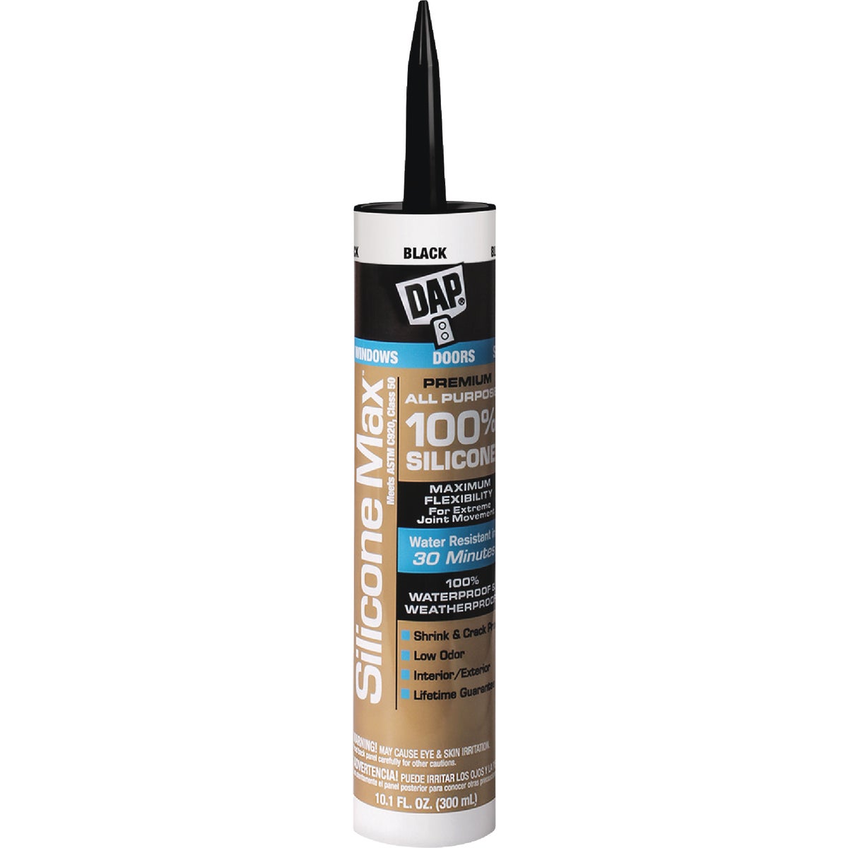 DAP Silicone Max 10.1 Oz. Black Premium All Purpose 100% Silicone Sealant Image 1