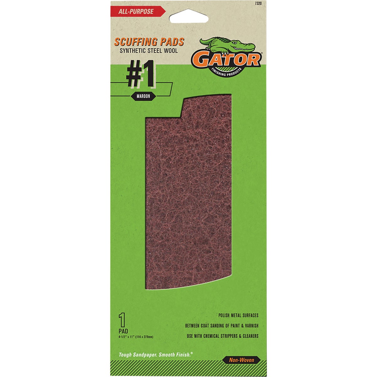 Gator Maroon Metal Finishing Pad, Extra Fine Grit