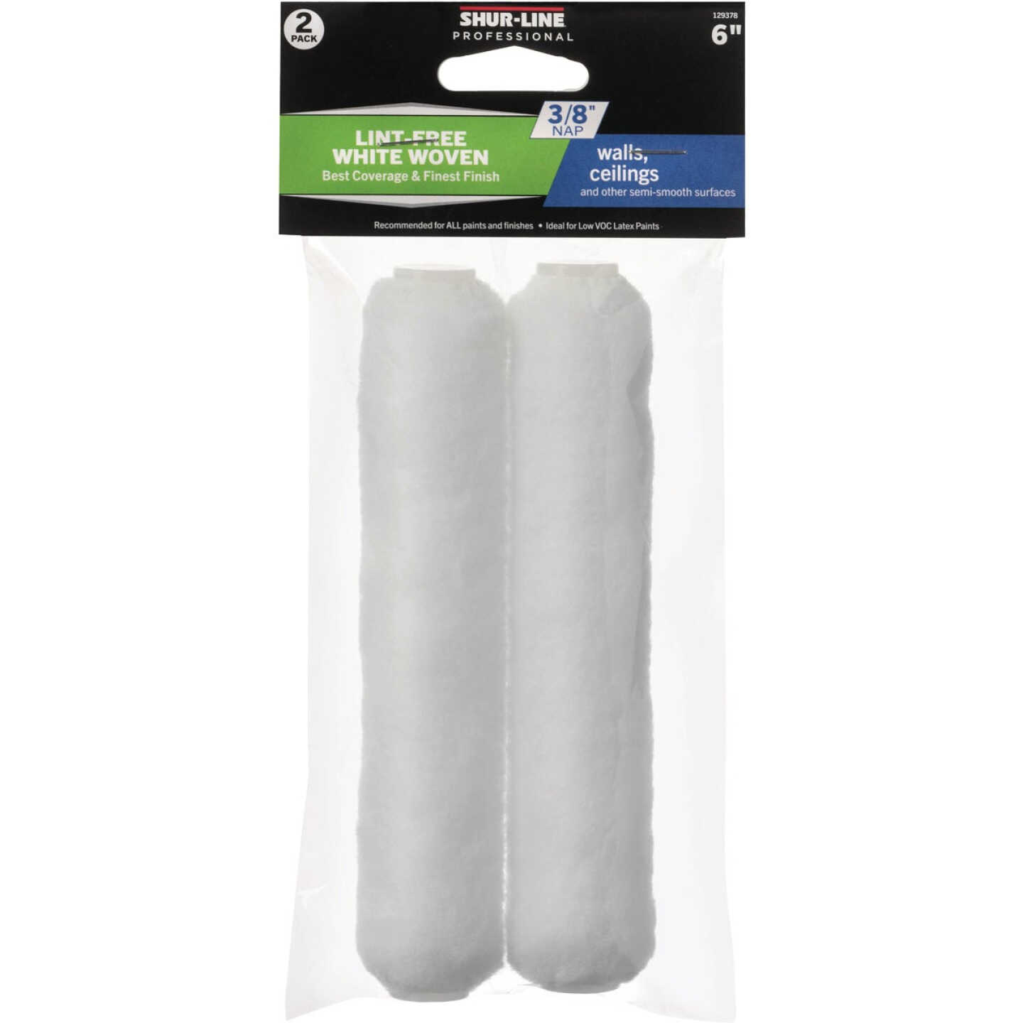 Shur-Line Best 6 In. x 3/8 In. Woven Roller Cover (2-Pack) Image 1