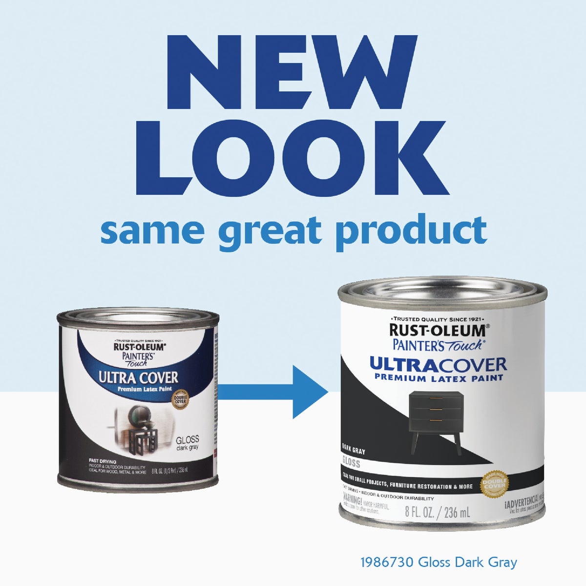 Rust-Oleum Painter's Touch 2X Ultra Cover Premium Latex Paint, Dark Gray, 1/2 Pt. Image 2