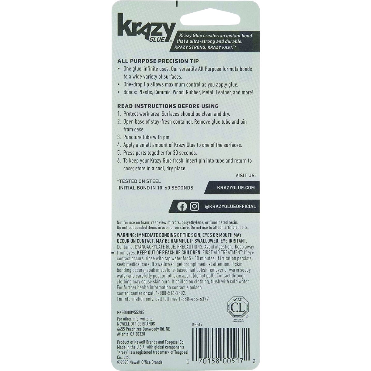 Krazy Glue 0.14 Oz. All-Purpose Super Glue Tube (2-Pack) Image 2
