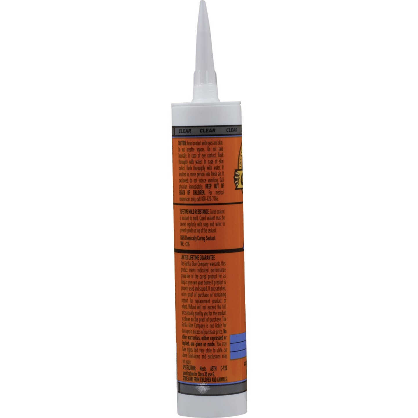 Gorilla 10 Oz. Window & Door Silicone Sealant Cartridge, Clear Image 2