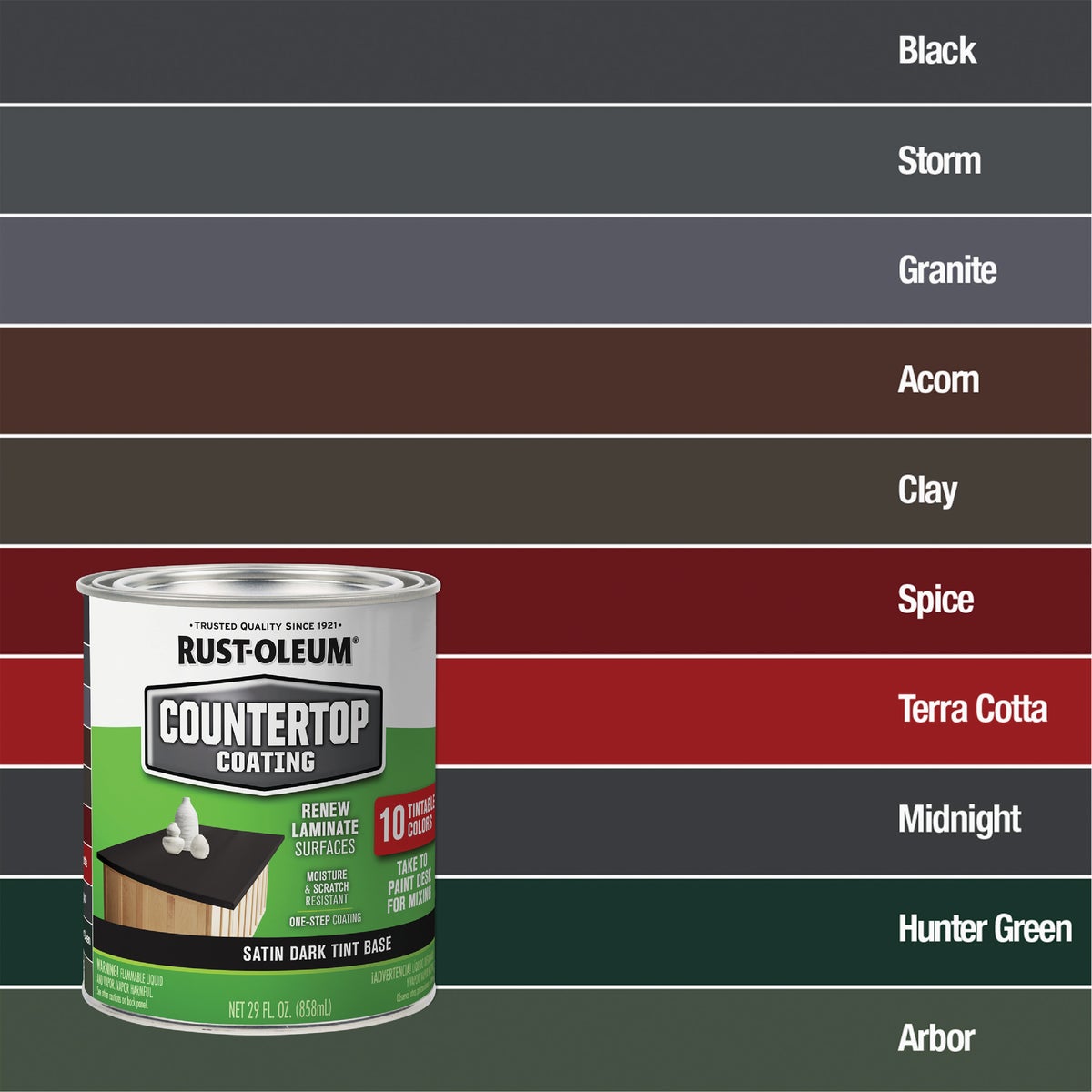 Rust-Oleum Dark Color Tint Base Satin 25 LF x 2 Ft. Wide Countertop Coating