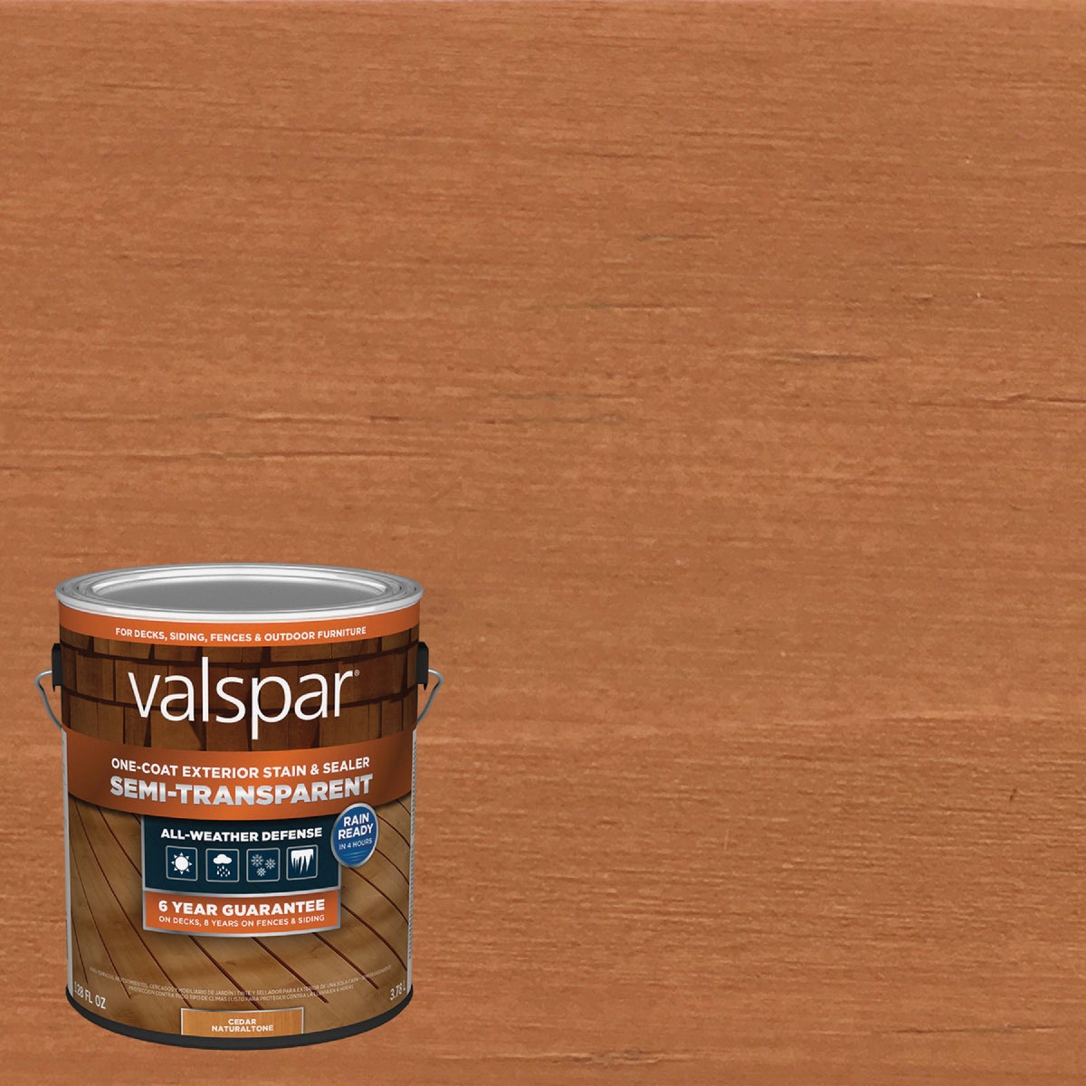 Valspar Semi Transparent Deck Stain, Cedar Natural Tone, 1 Gal. Image 5