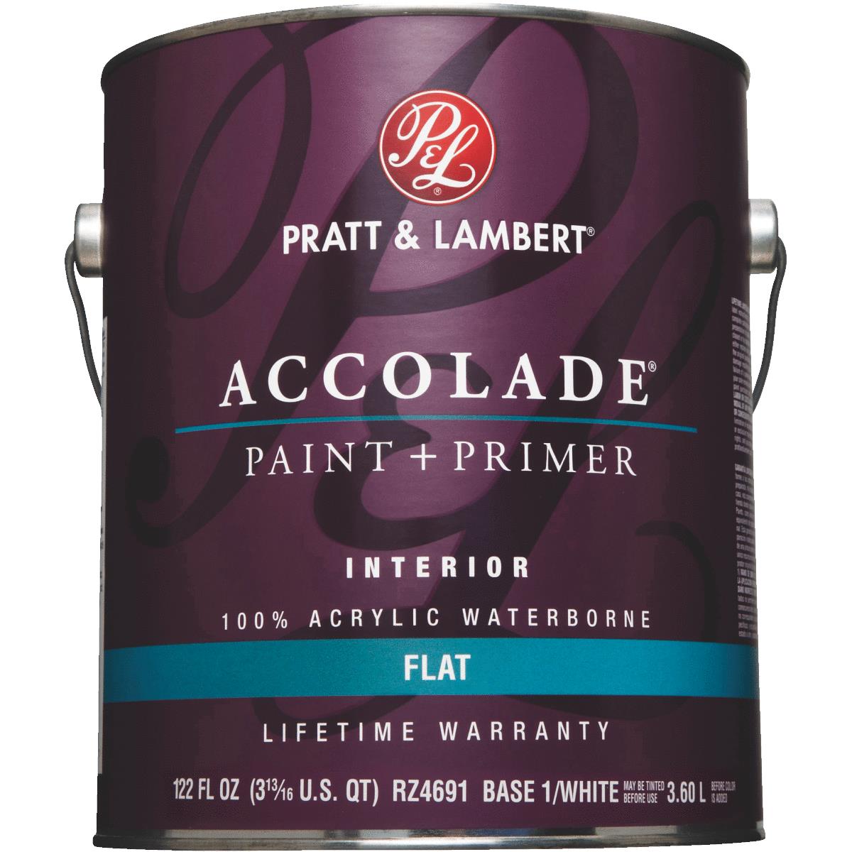 Pratt & Lambert Accolade 100% Acrylic Paint & Primer Flat Interior Wall Paint, Base 1, 1 Gal. Image 1