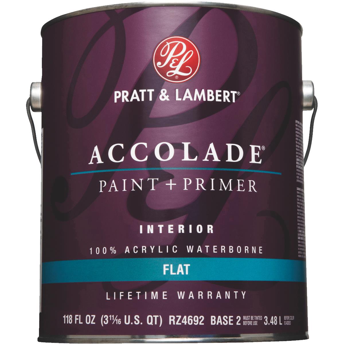Pratt & Lambert Accolade 100% Acrylic Paint & Primer Flat Interior Wall Paint, Base 2, 1 Gal. Image 1
