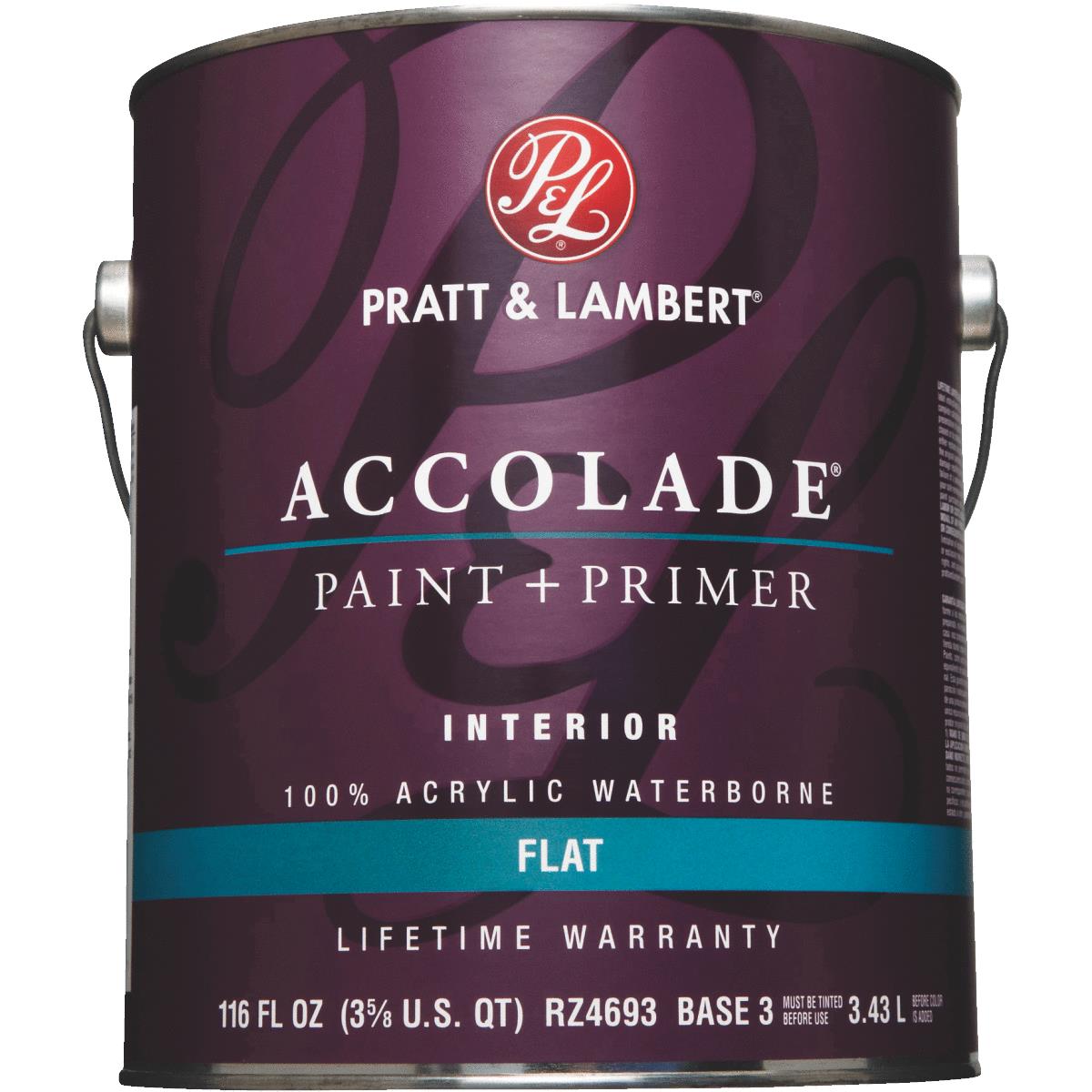 Pratt & Lambert Accolade 100% Acrylic Paint & Primer Flat Interior Wall Paint, Base 3, 1 Gal.
