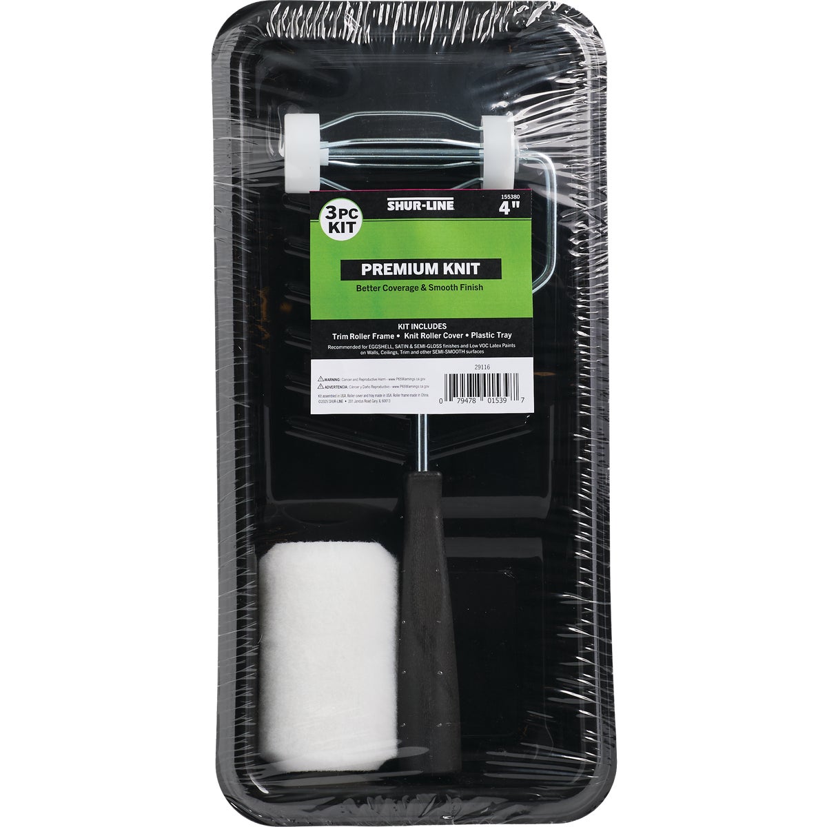 Shur-Line 4 In. x 3/8 In. Trim Kit Roller & Tray Set (3-Piece)