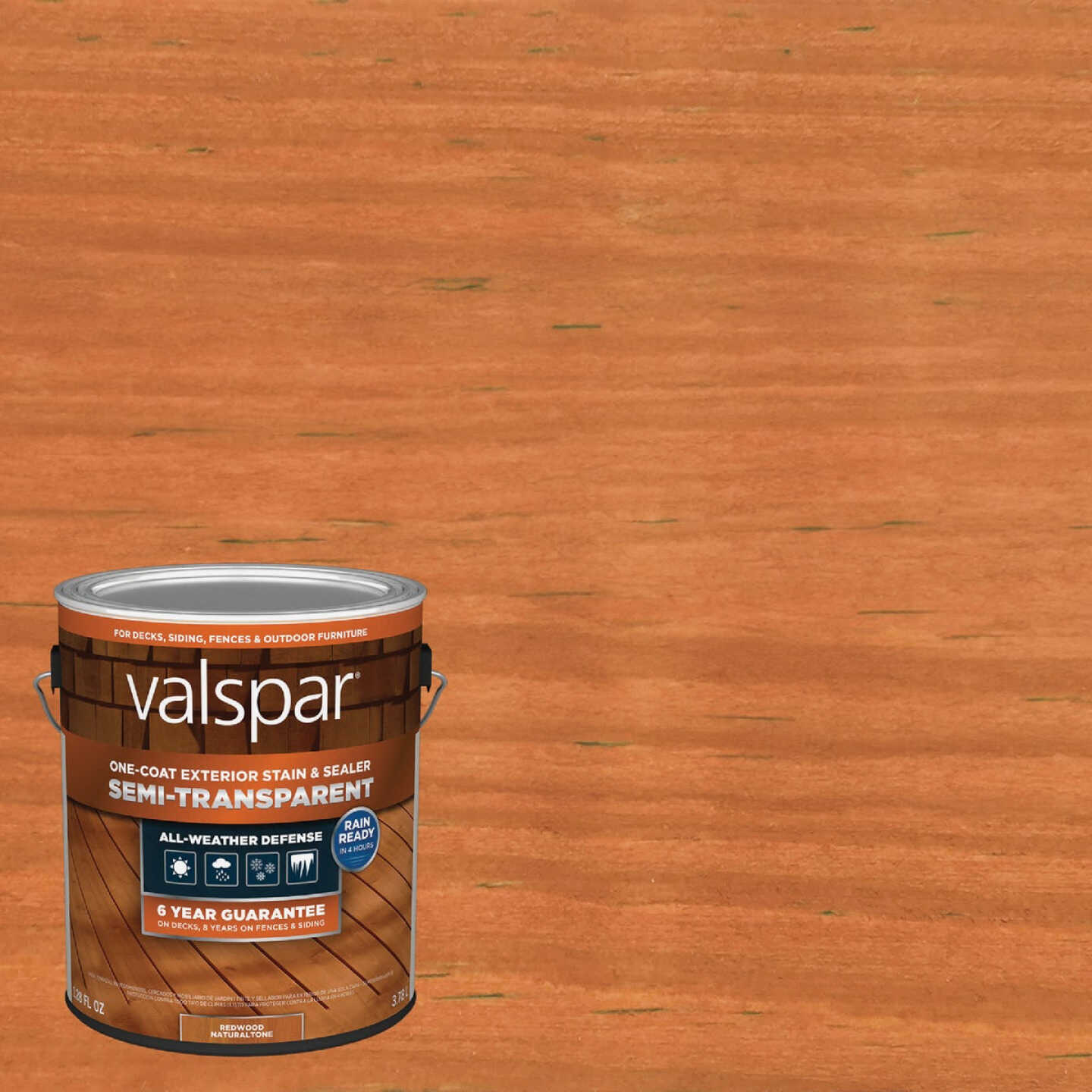 Valspar Semi Transparent Deck Stain, Redwood, 1 Gal. Image 5