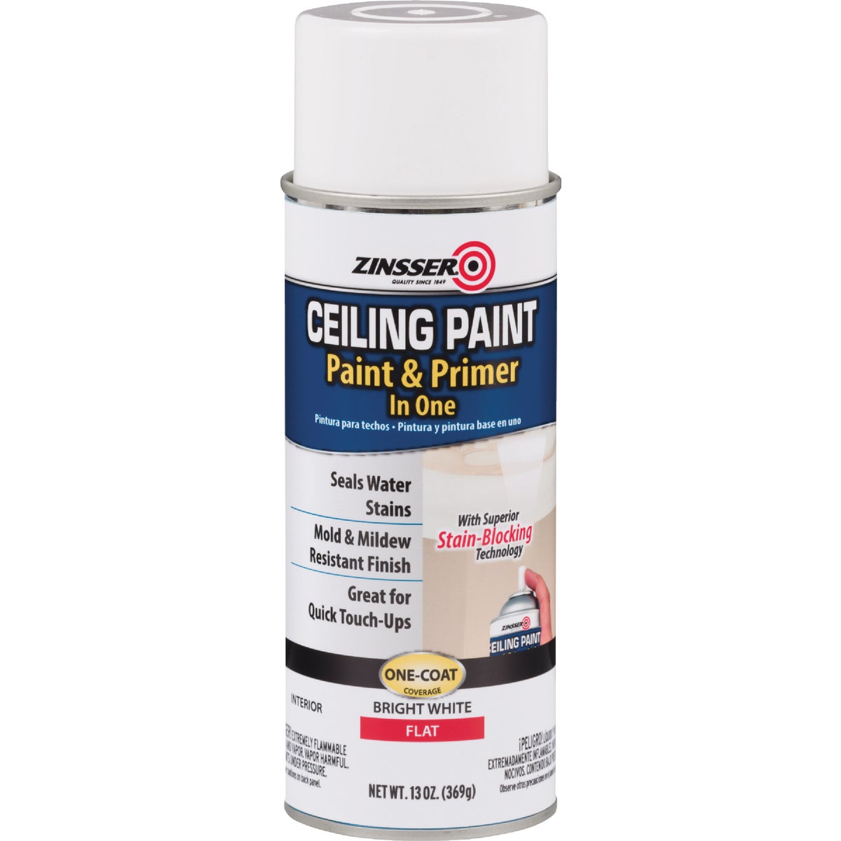 Zinsser 13 Oz. Bright White Ceiling Paint and Primer Spray Image 3
