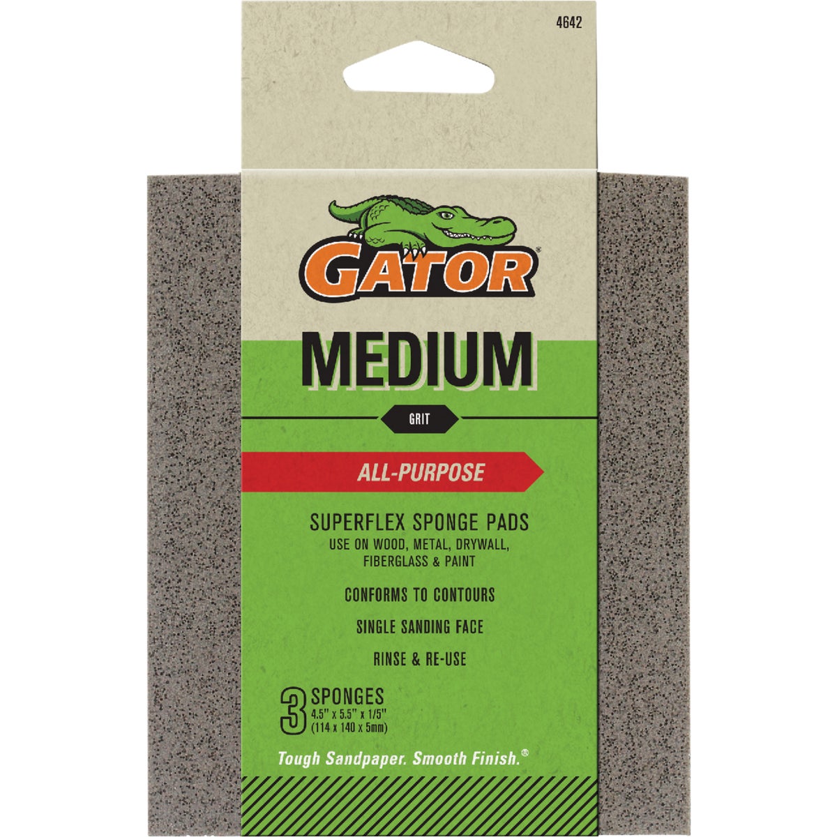 Gator Grit 4.5 In. x 5.5 In. 180-Grit Premium Sanding Pad (3-Pack)