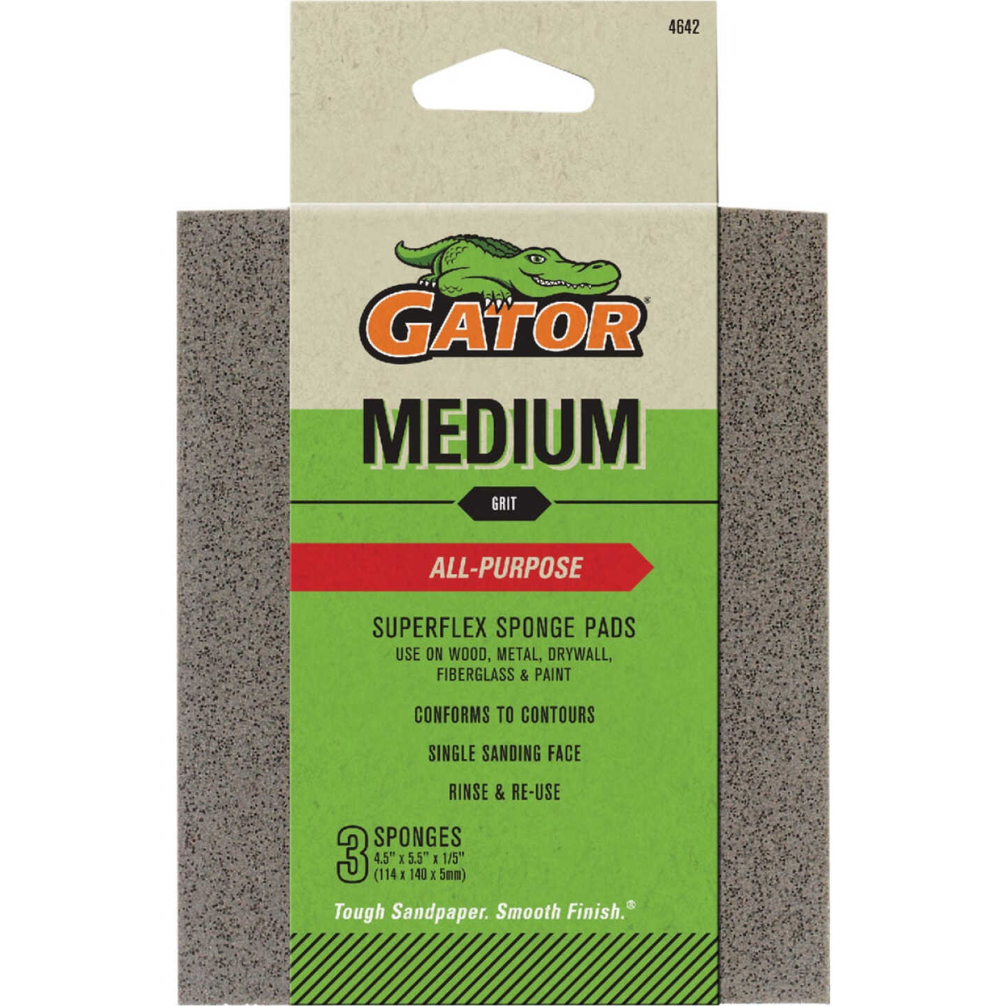 Gator Grit 4.5 In. x 5.5 In. 180-Grit Premium Sanding Pad (3-Pack) Image 1