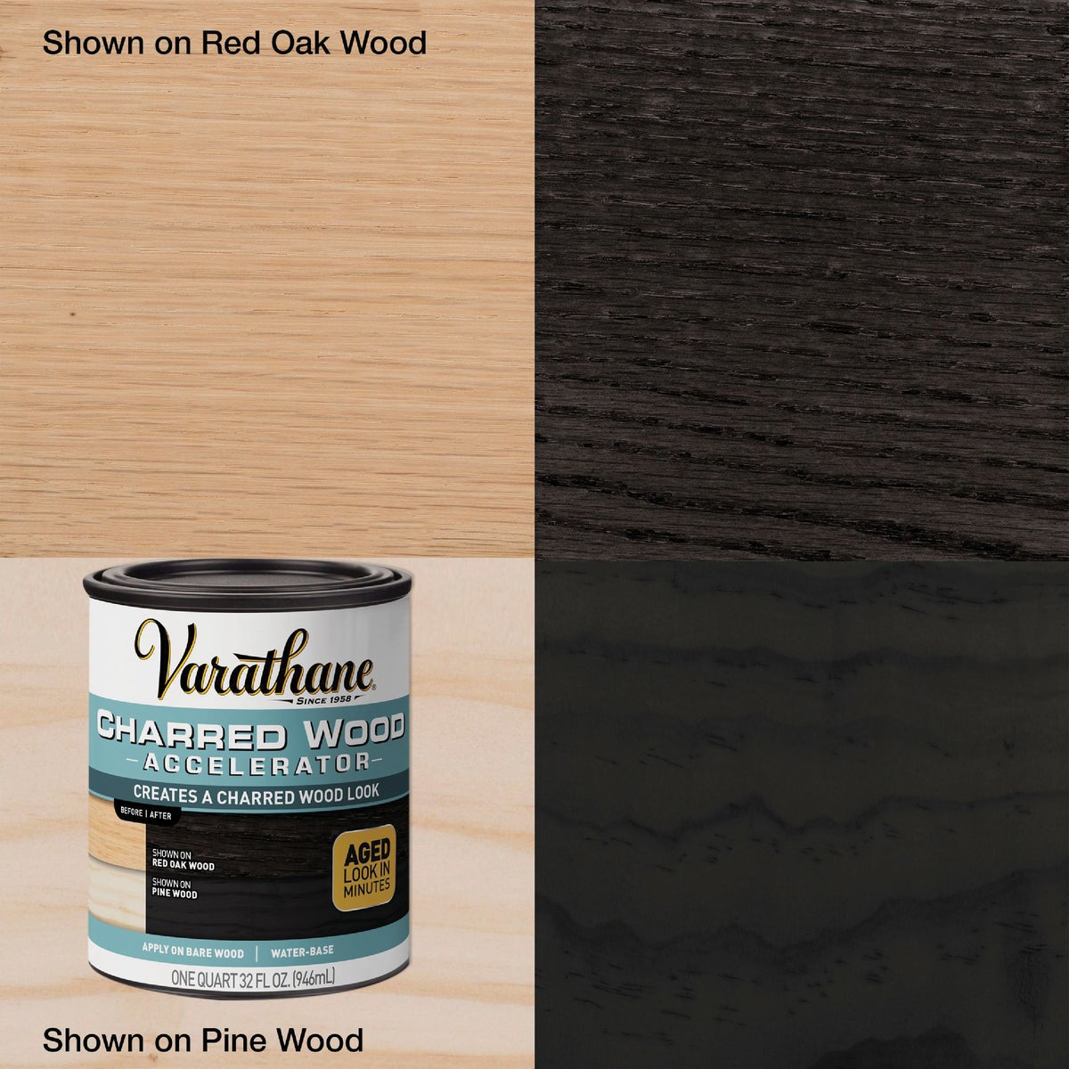 Varathane Charred Wood Accelerator Stain, Black, 1 Qt. Image 1